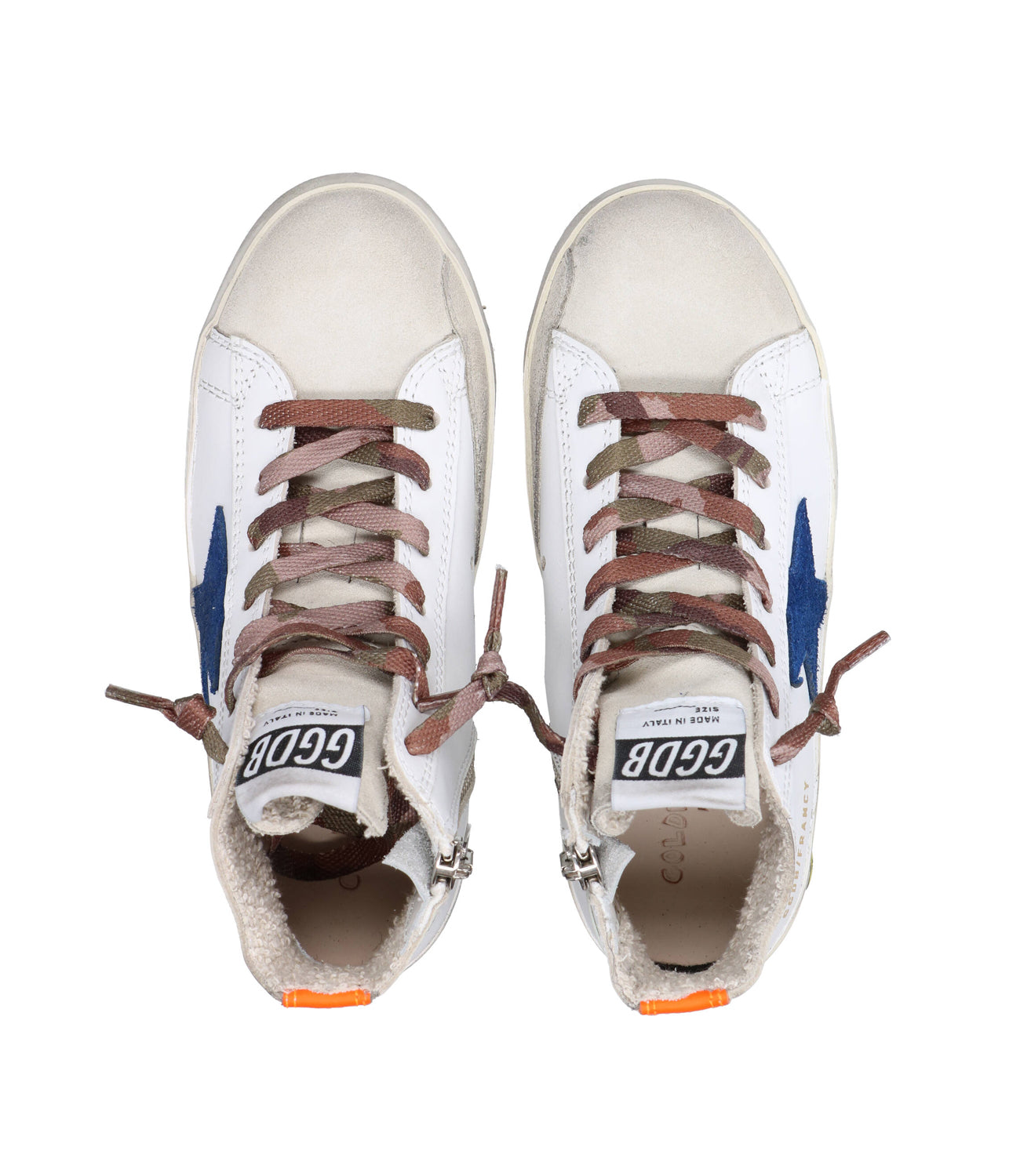 Sneakers Francy Bianca, Bluette e Arancio