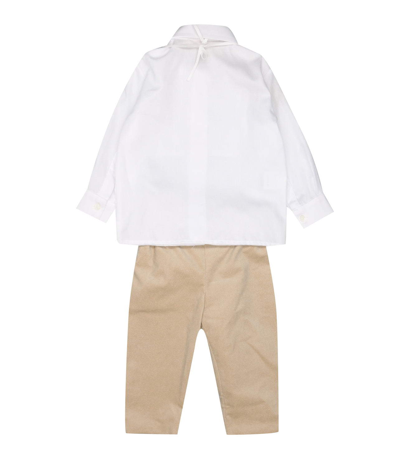 La Stupenderia | White and Beige Shirt+Pants Set