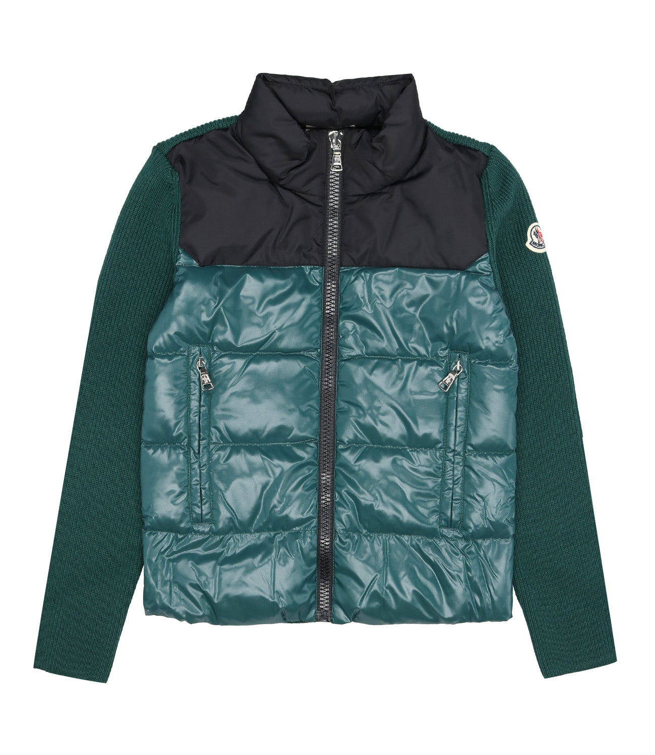 Moncler Junior | Cardigan Verde Petrolio