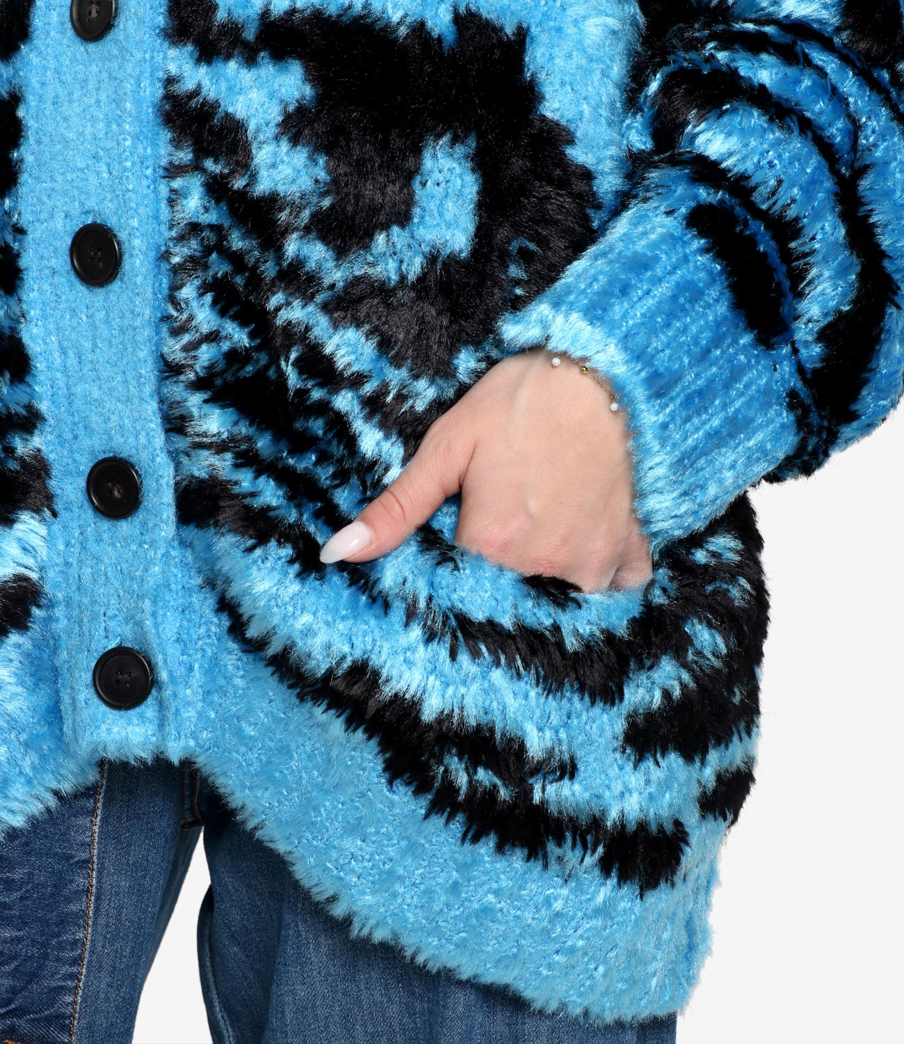 Philosophy di Lorenzo Serafini | Black and Light Blue Cardigan