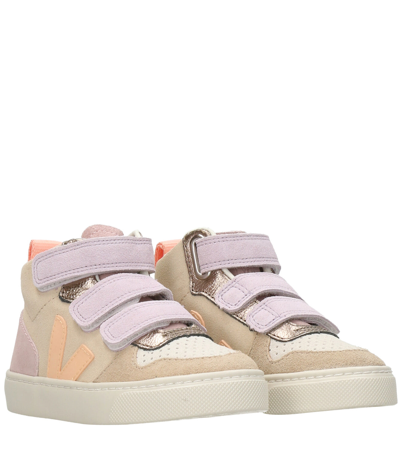 Veja Kids | Beige,White and Lilac Sneakers