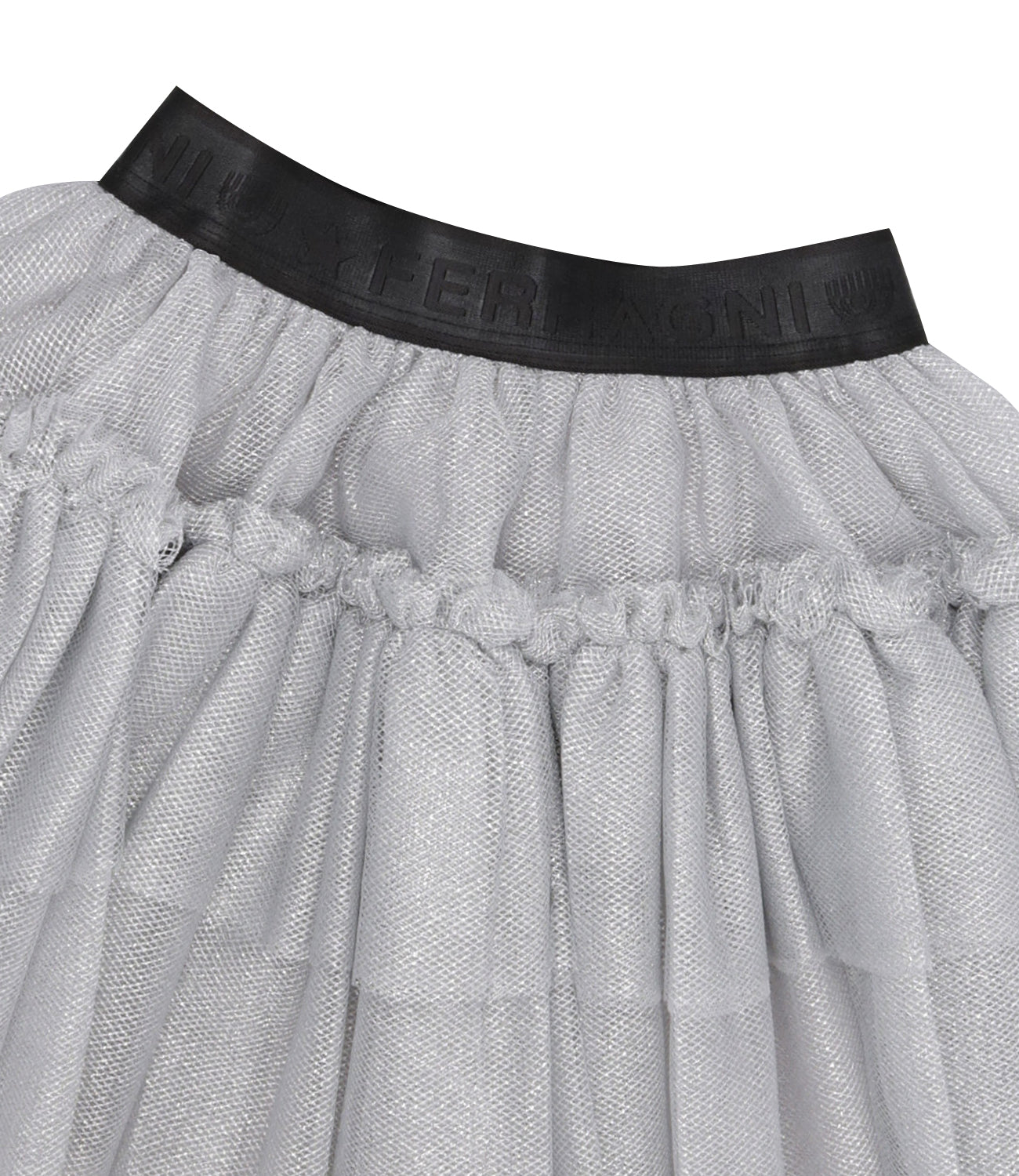 Chiara Ferragni Kids | Silver Eye Star Tulle Skirt