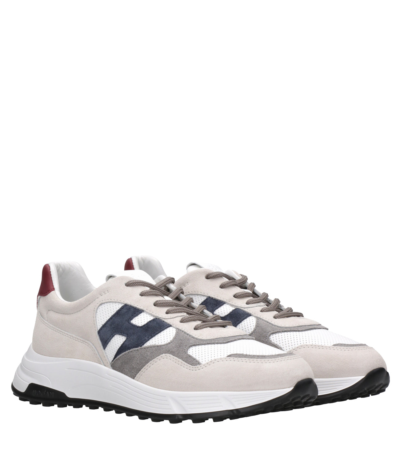Hogan | Sneakers Hyperlight H Punzonato Bianco, Grigio e Bordeaux