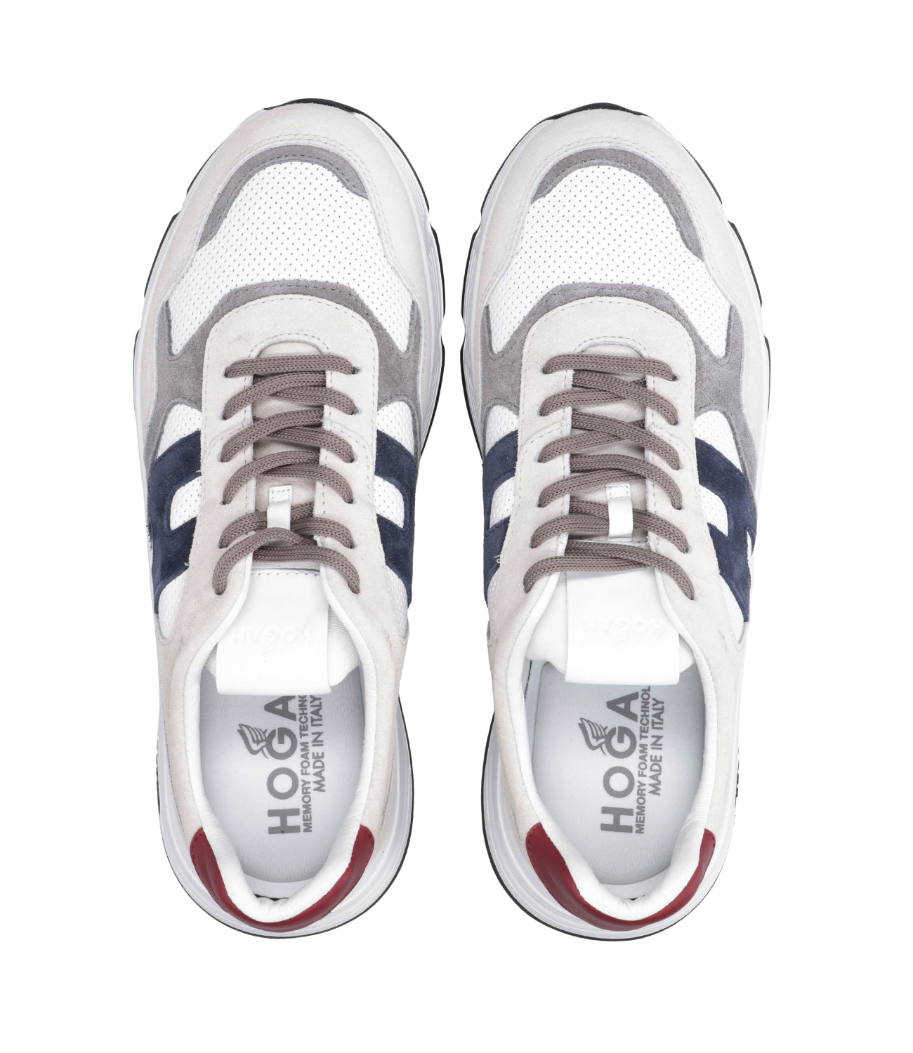 Hogan | Sneakers Hyperlight H Punched White, Grey and Bordeaux