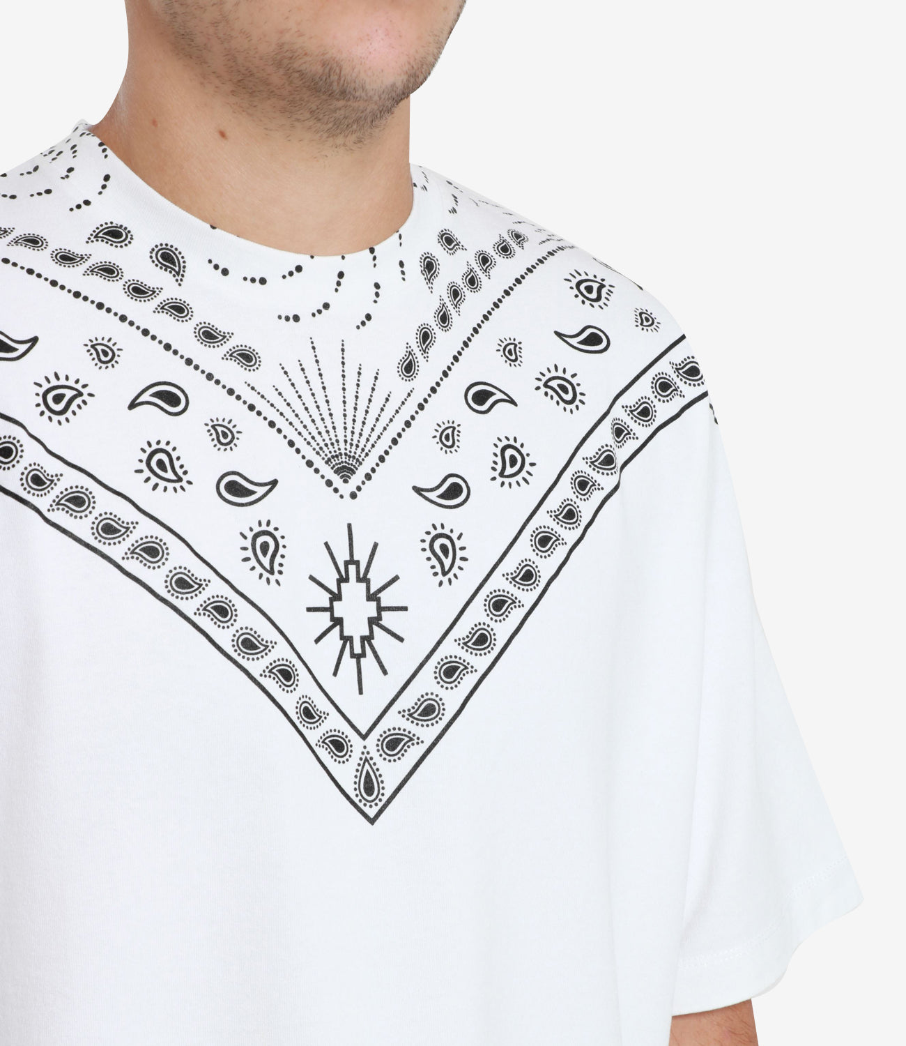 Marcelo Burlon | Bandana Over Black and White T-Shirt