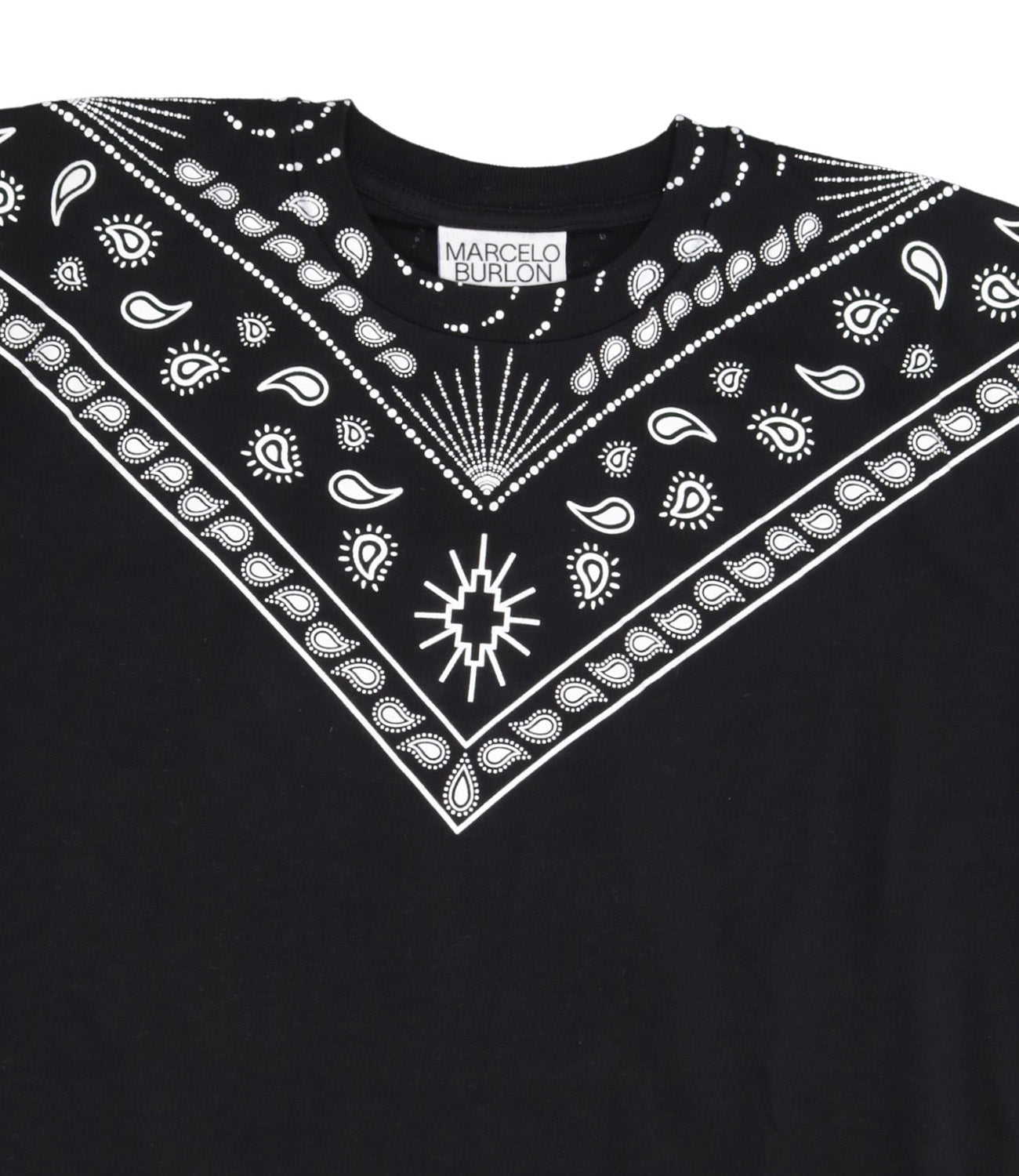 Marcelo Burlon Kids | T-Shirt Bandana Nero e Bianco