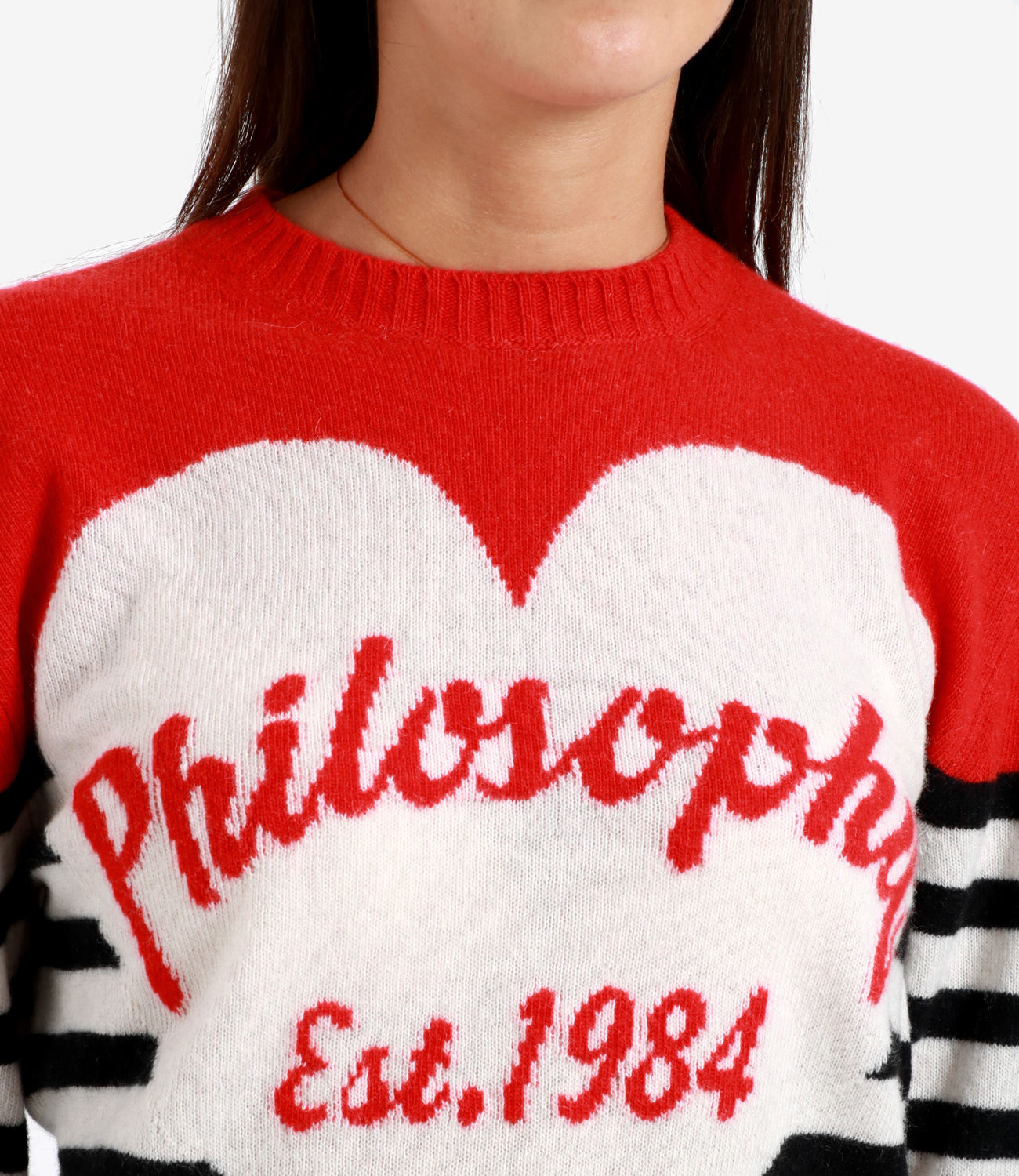 Philosophy di Lorenzo Serafini | White, Black and Red Sweater