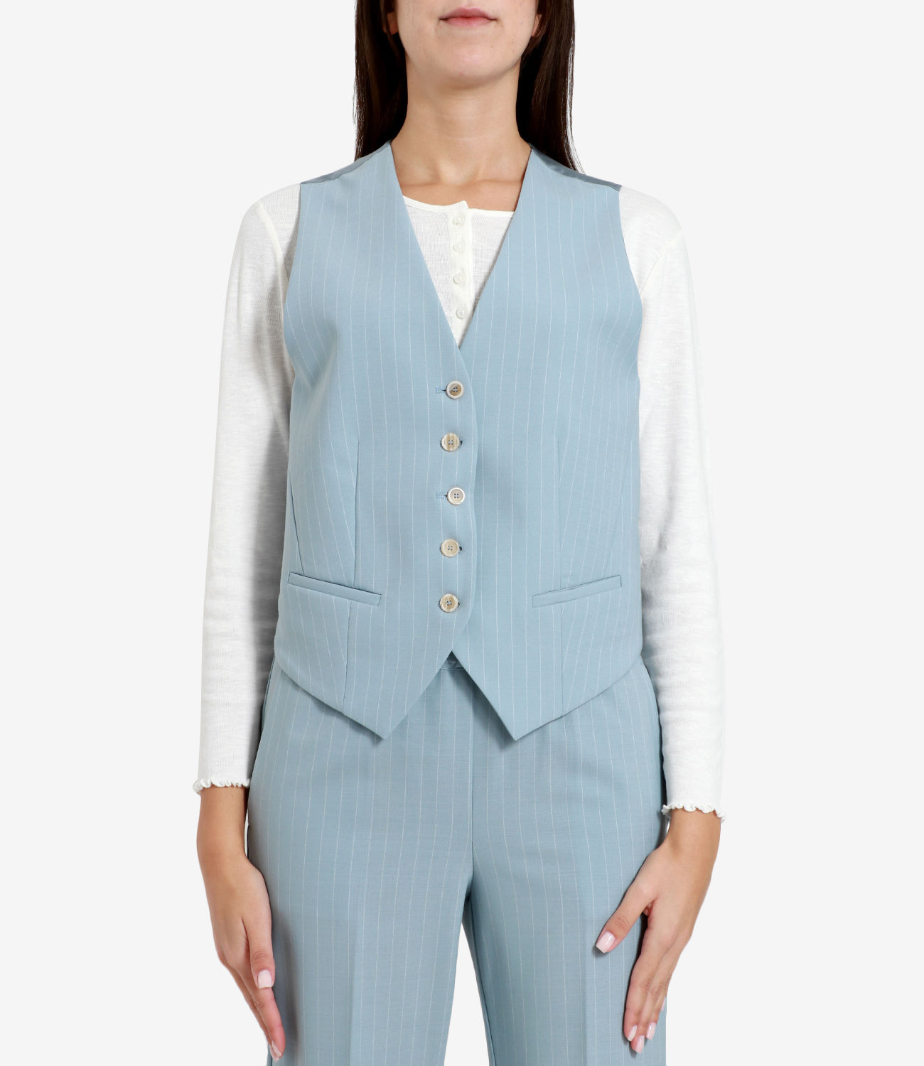 Semicouture | Gilet Philomena Blu Oceano
