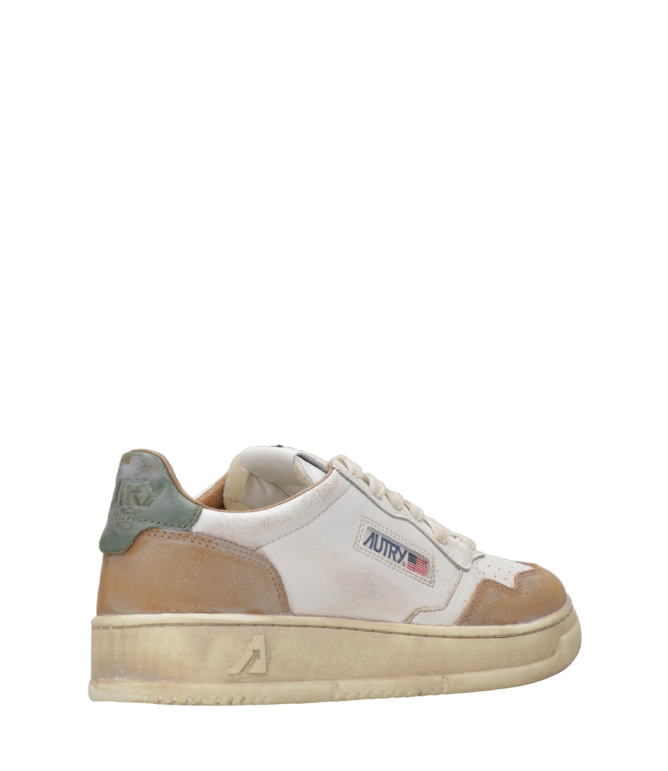 Autry | Sneakers Sup Vint Low Woman Cognac e Verde