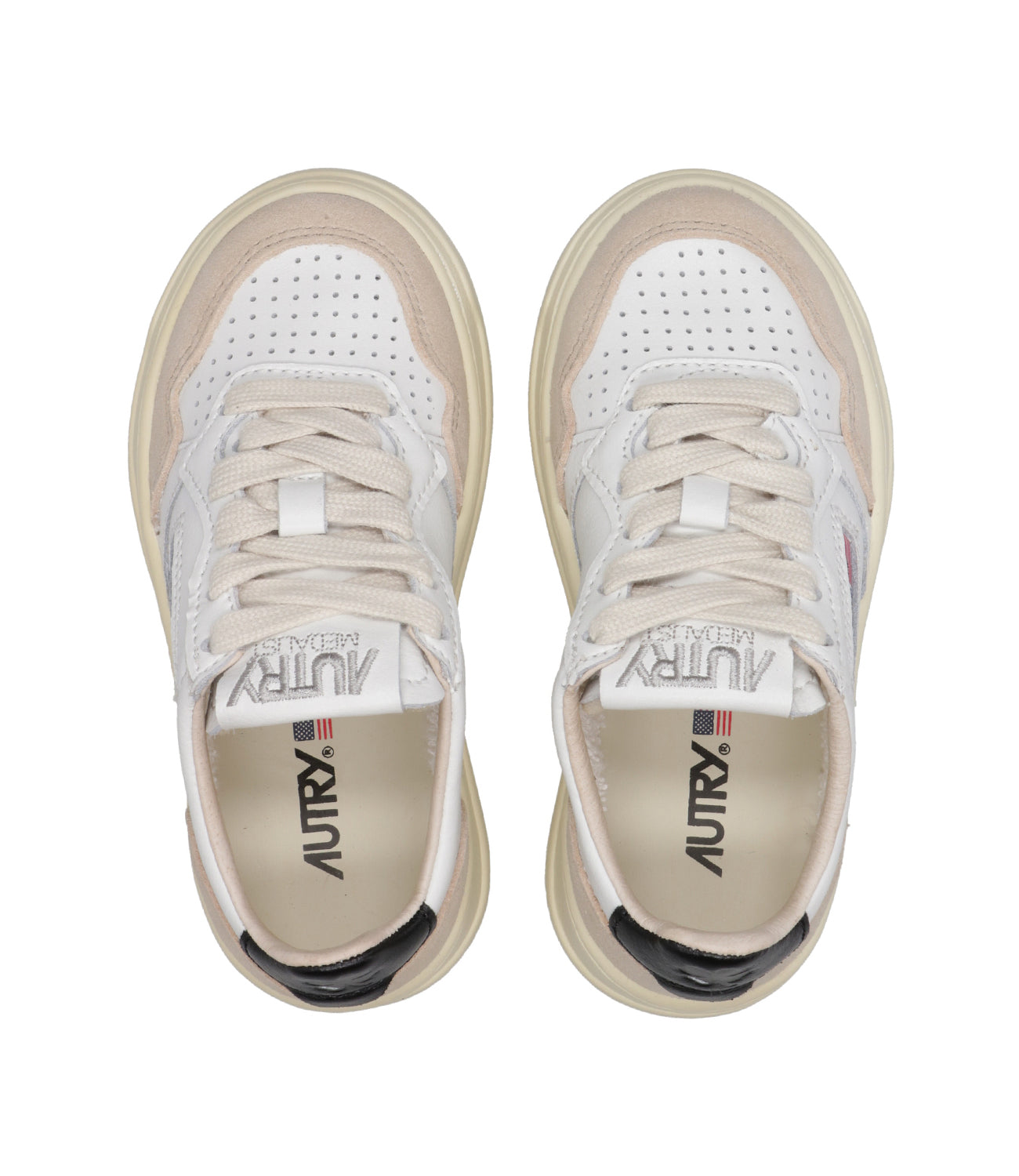 Autry Kids | Medalist Low White and Black Sneakers