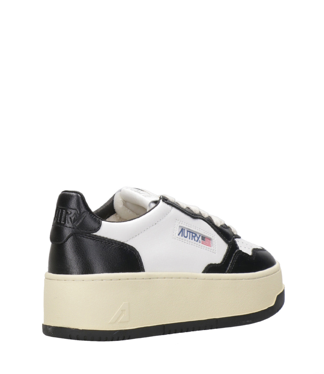 Autry | Platform Low White and Black Sneakers
