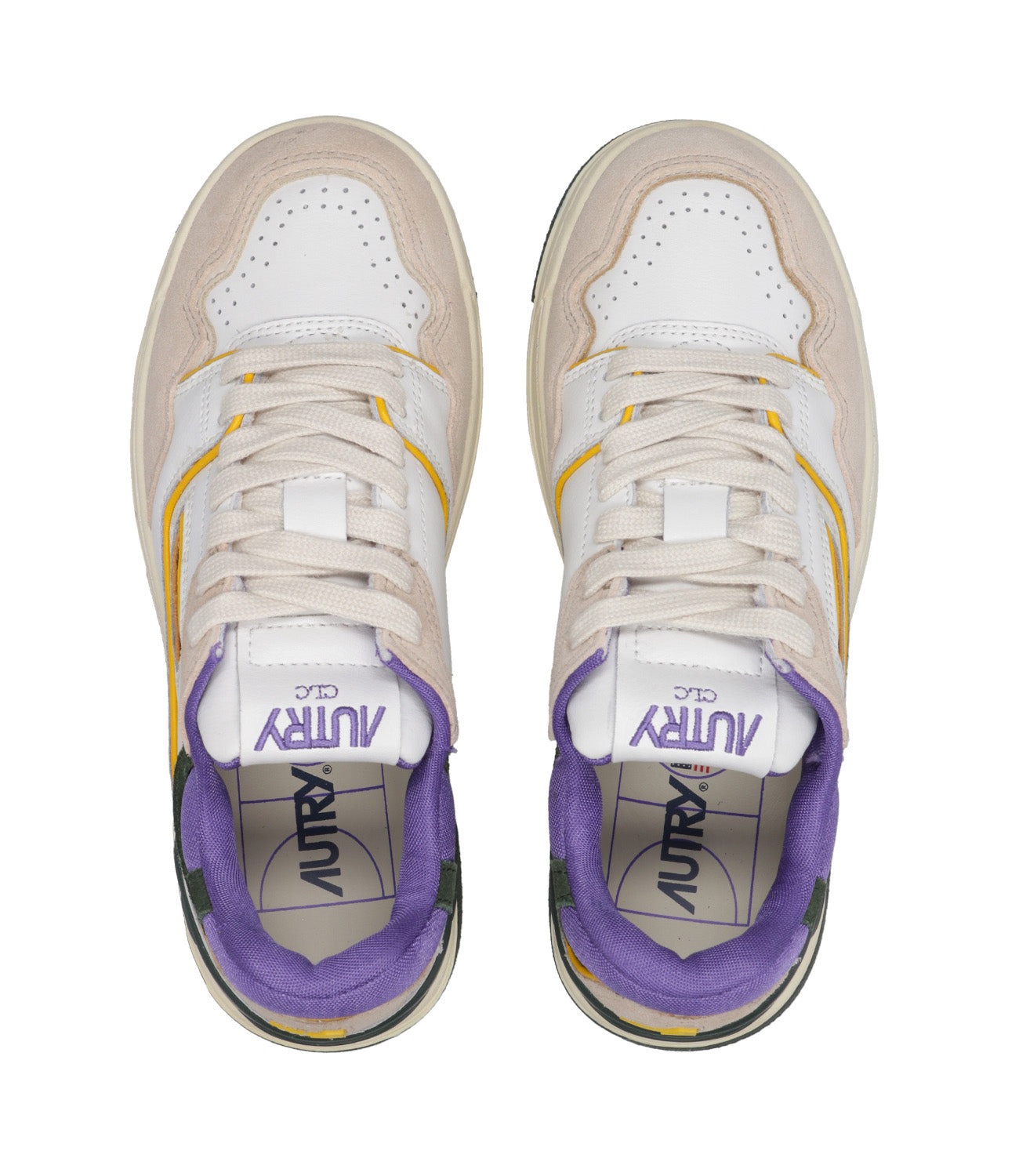 Autry | Sneakers CLC Low Bianco, Verde e Viola