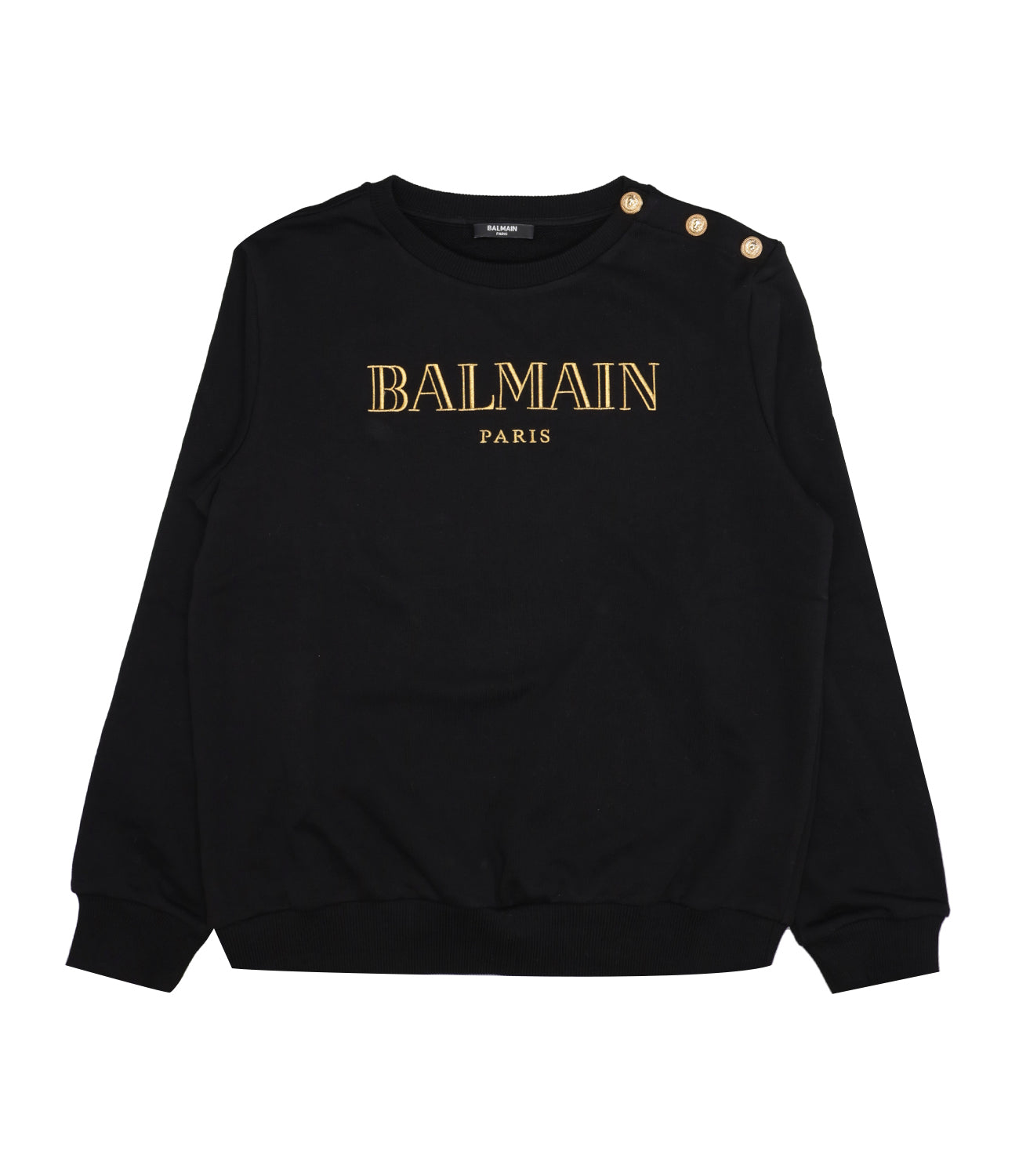 Balmain Kids Balmain Kids Felpa Nera e Oro BV4B10