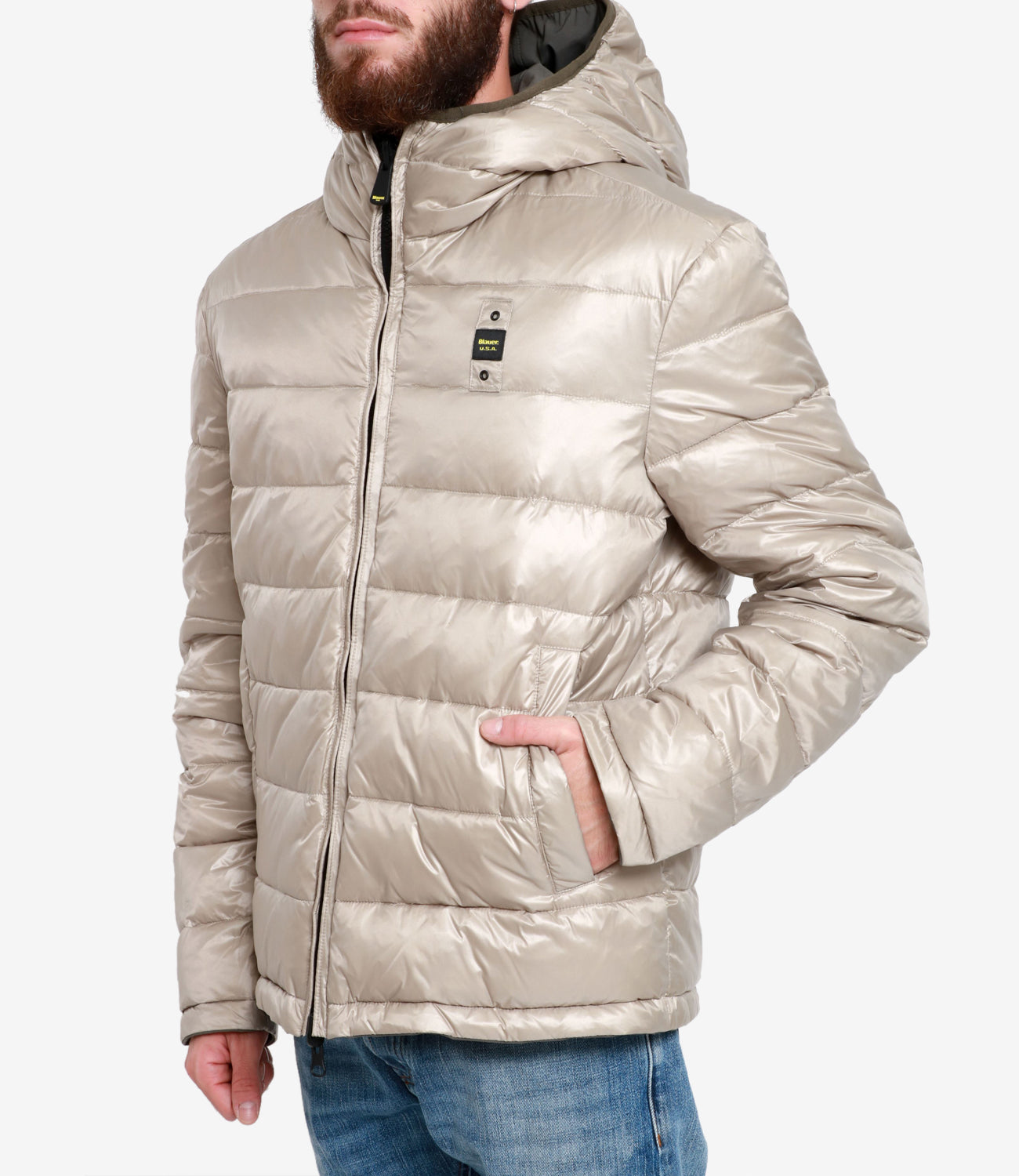 Blauer | Piumino Ballard Reversibile Verde e Beige