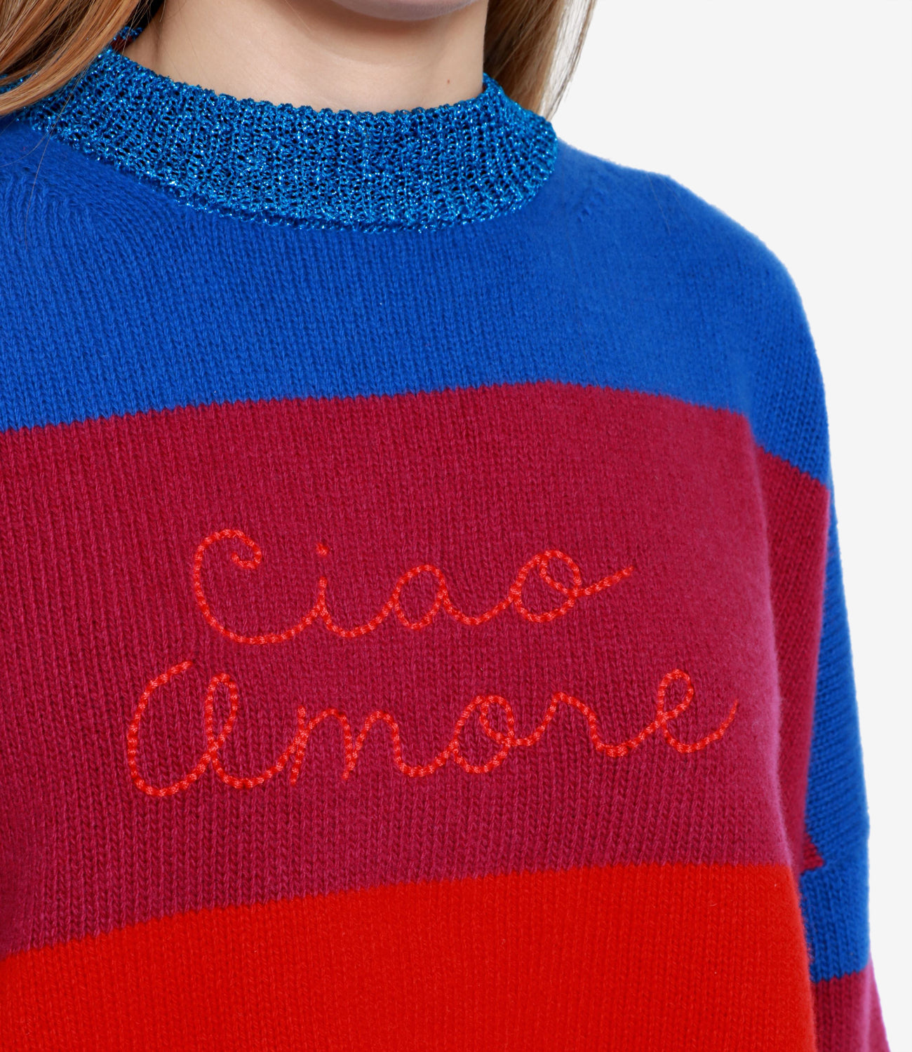 Giada Benincasa | Maglia Maxi stripes Blu royal