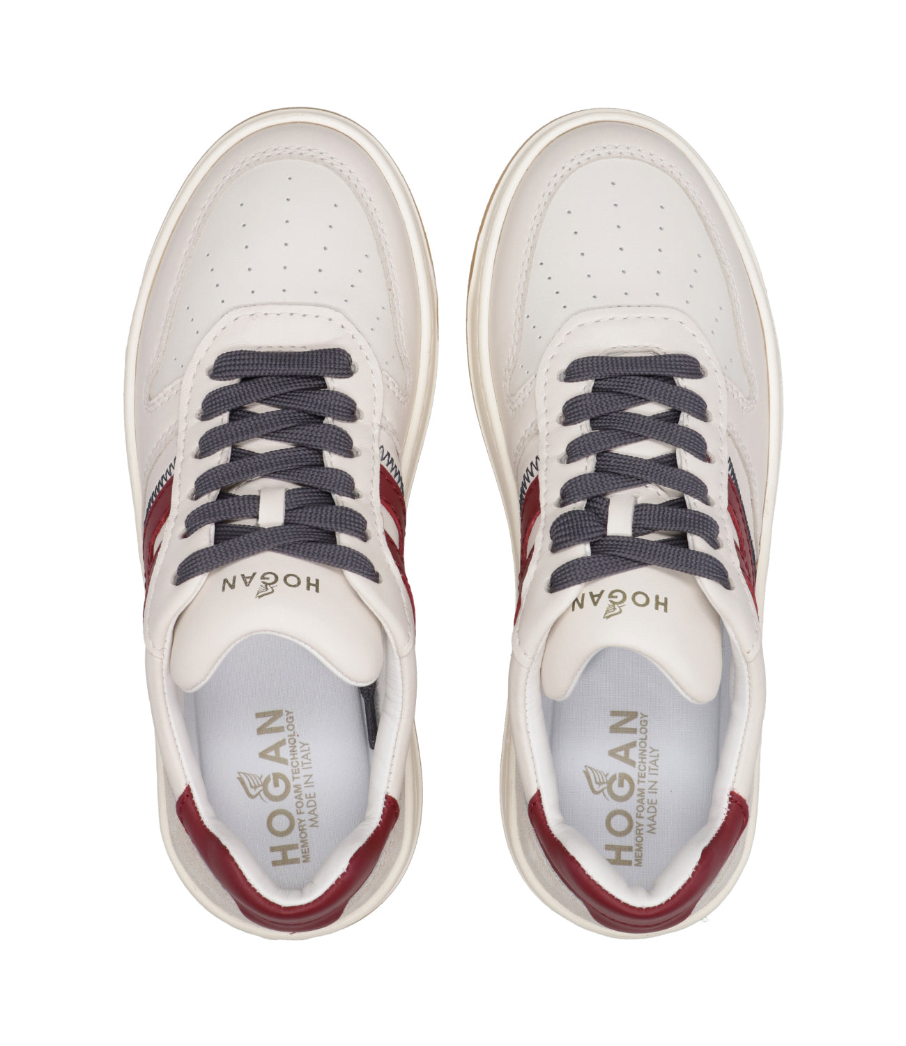 Hogan | Sneakers H630 Allacciato Latte e rrosso