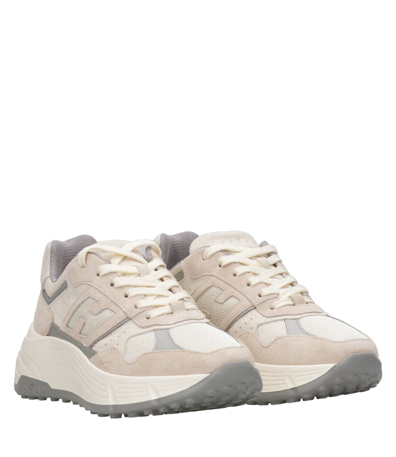 Hogan | Sneakers H669 Allacciato H Beige e Grigio
