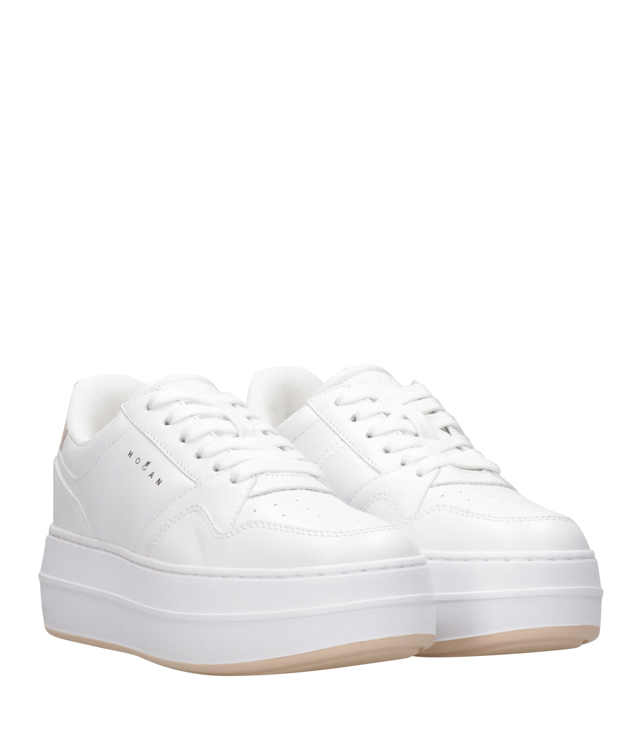 Hogan | Sneakers H670 Allacciata Bianca e Naturale