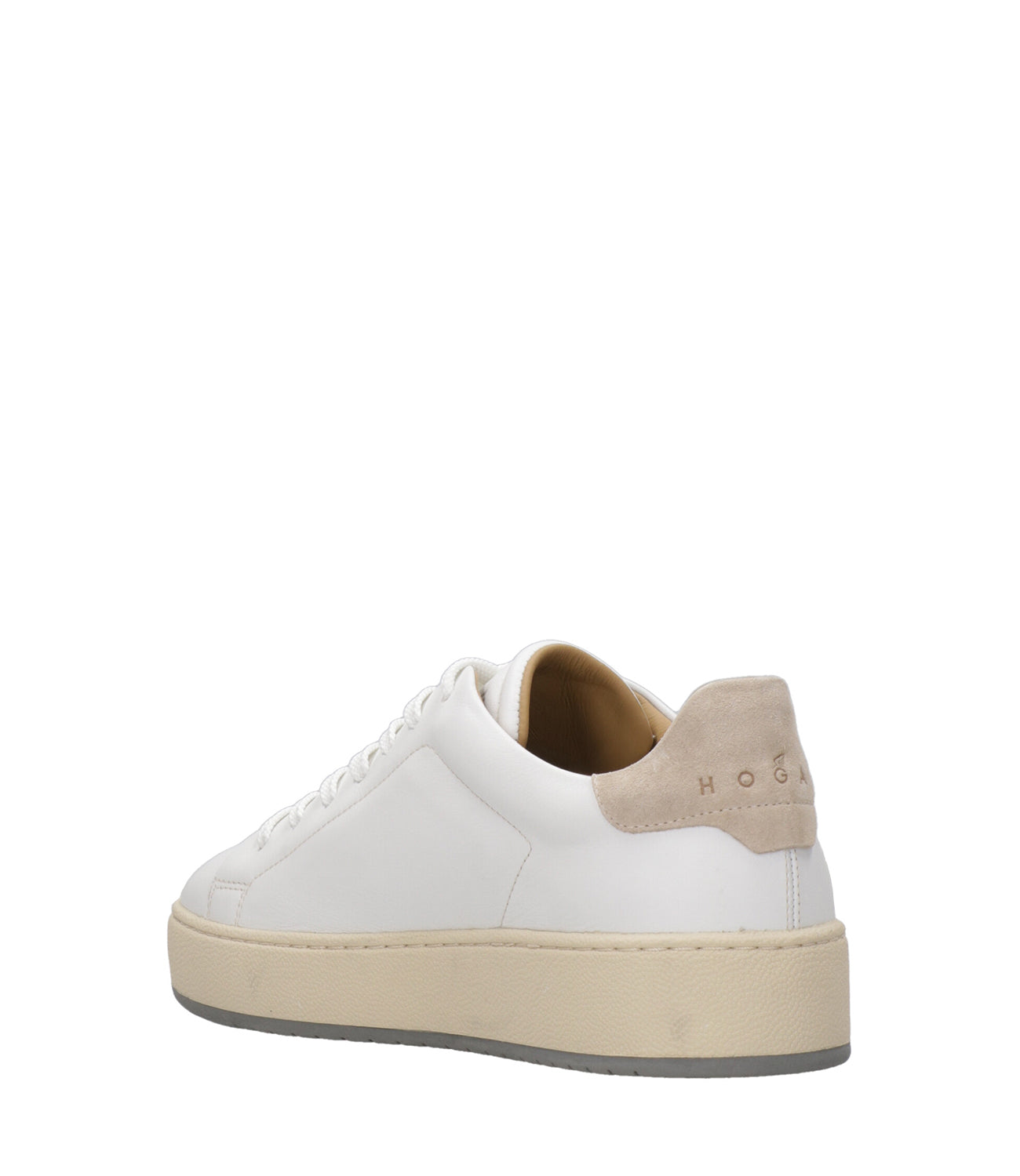 Hogan | Sneakers H672 Allacciato H Borchie Bianca e Sabbia