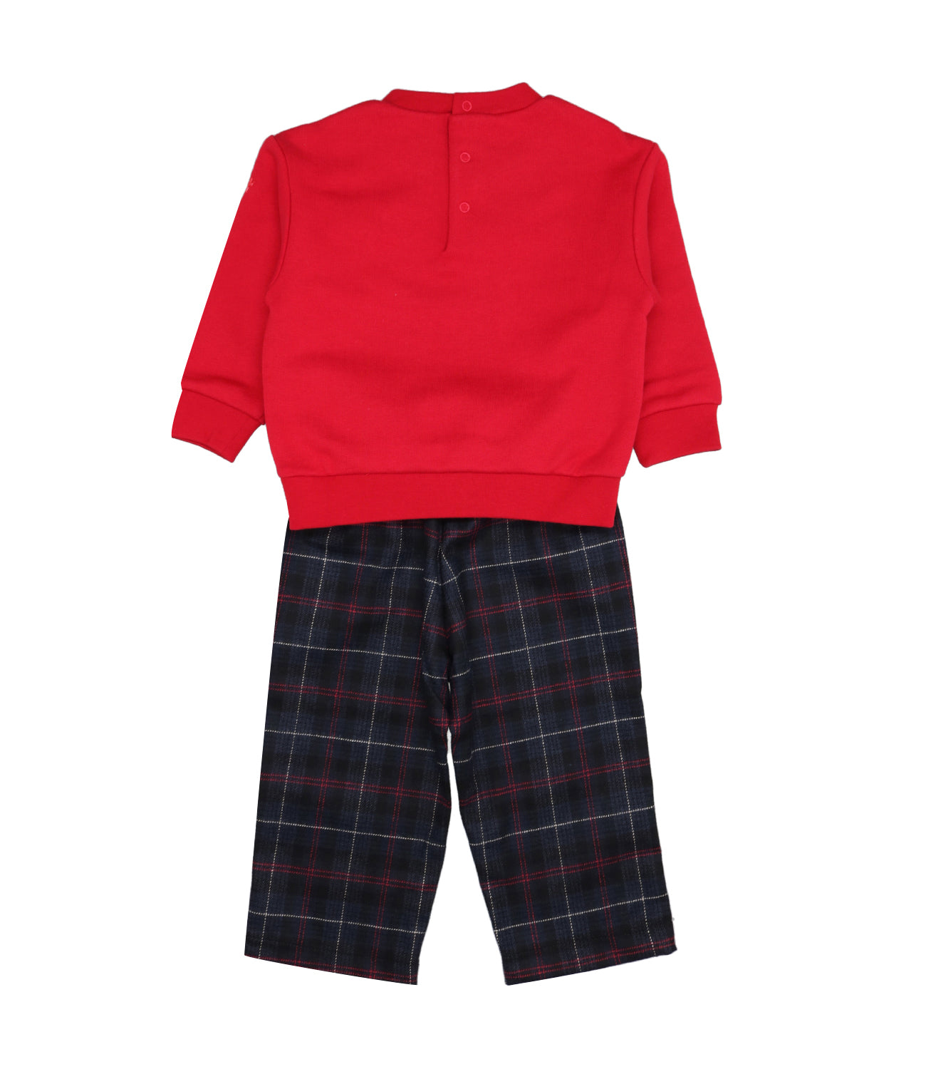 Red and Dark Blue Sweatshirt and Pant Set
