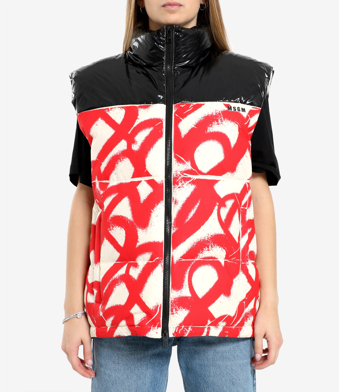 MSGM | Black and Red White Sleeve