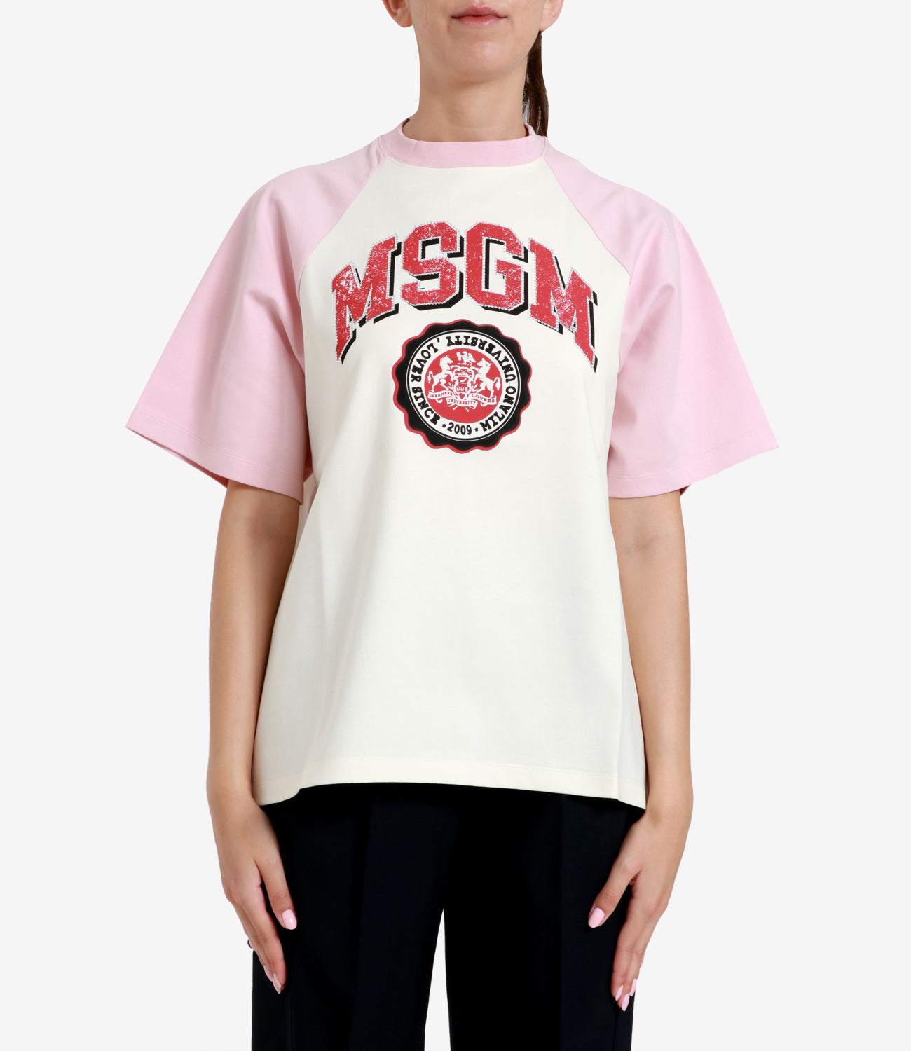 MSGM | T-Shirt Panna e Rosa