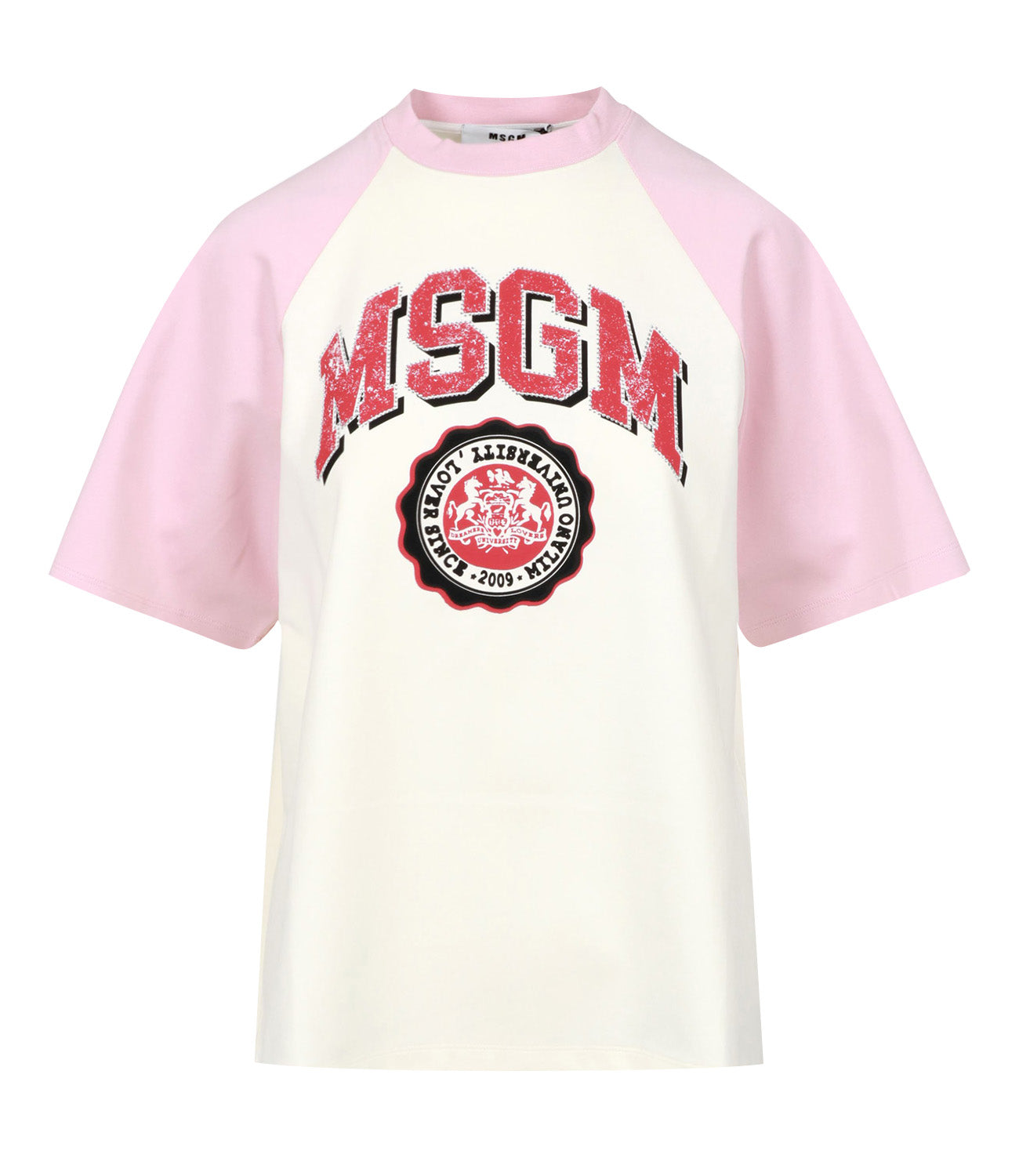 MSGM | T-Shirt Panna e Rosa