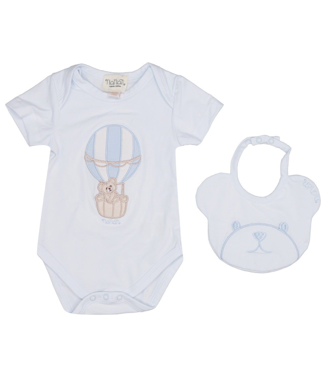 Nanan | Light Blue Bodysuit and Bib Set