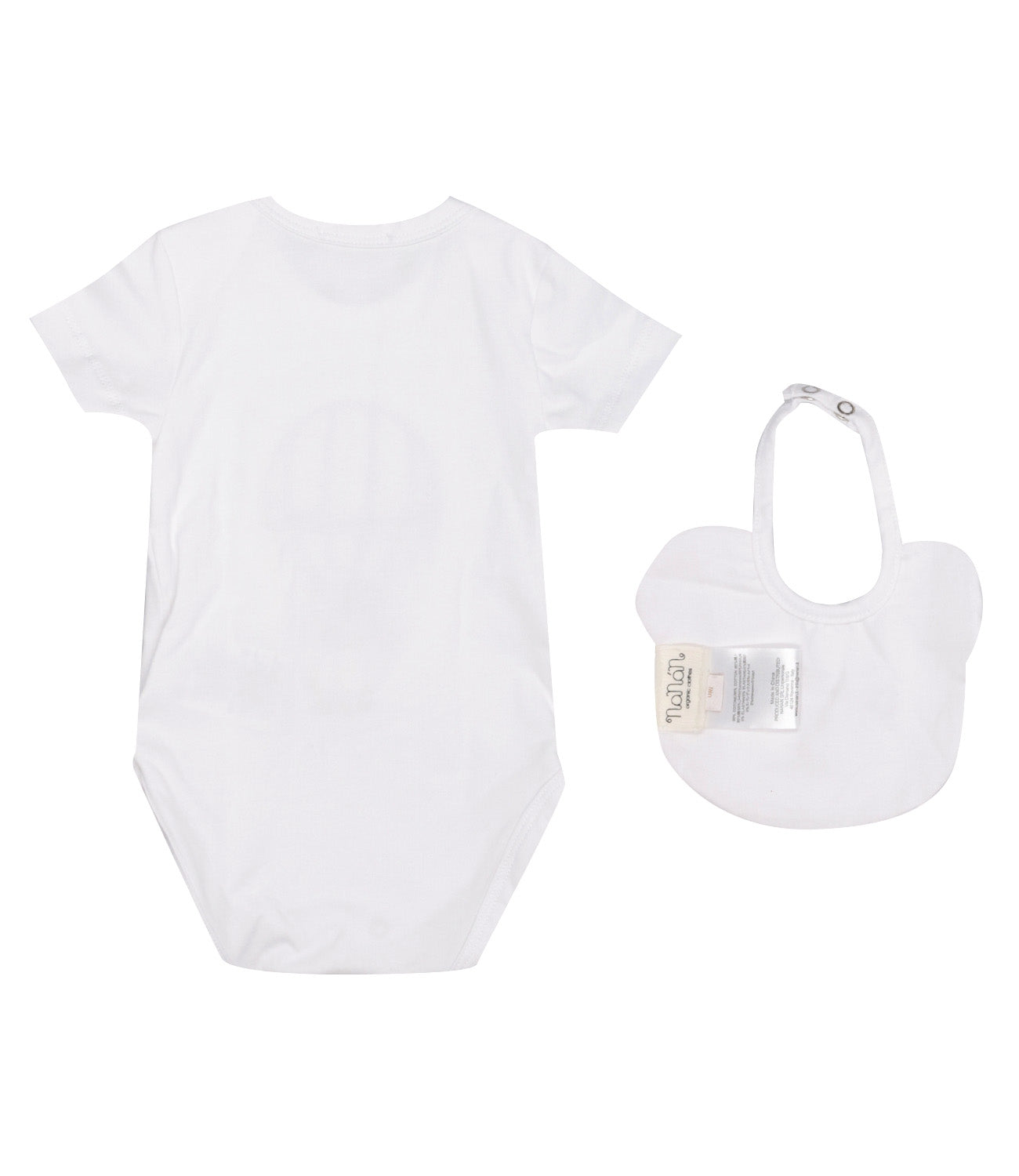 Nanan | White Bodysuit and Bib Set