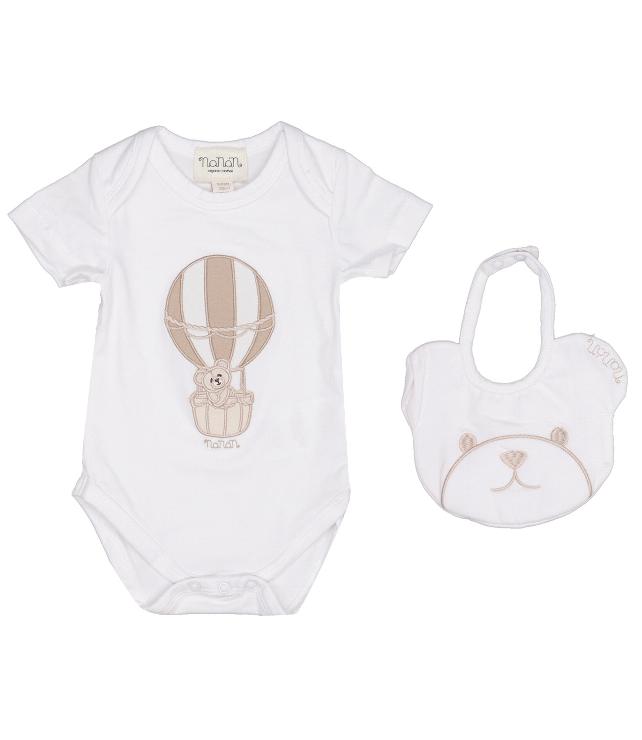 Nanan | White Bodysuit and Bib Set
