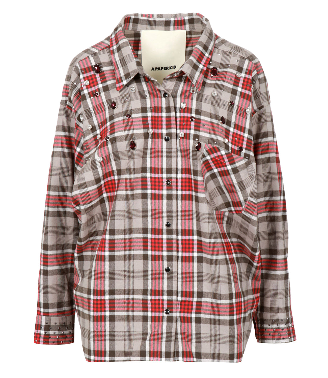 A Paper Kid | Camicia Taupe e Rosso
