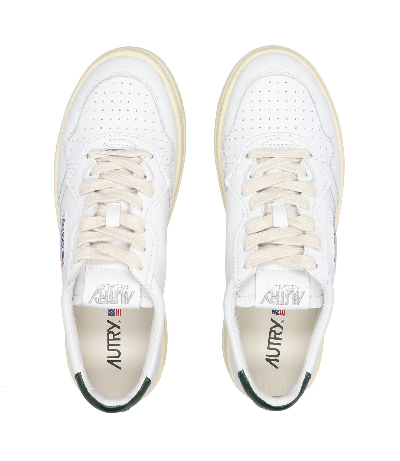 Autry | Sneakers Medalist Low Man Bianca e Verde Scuro
