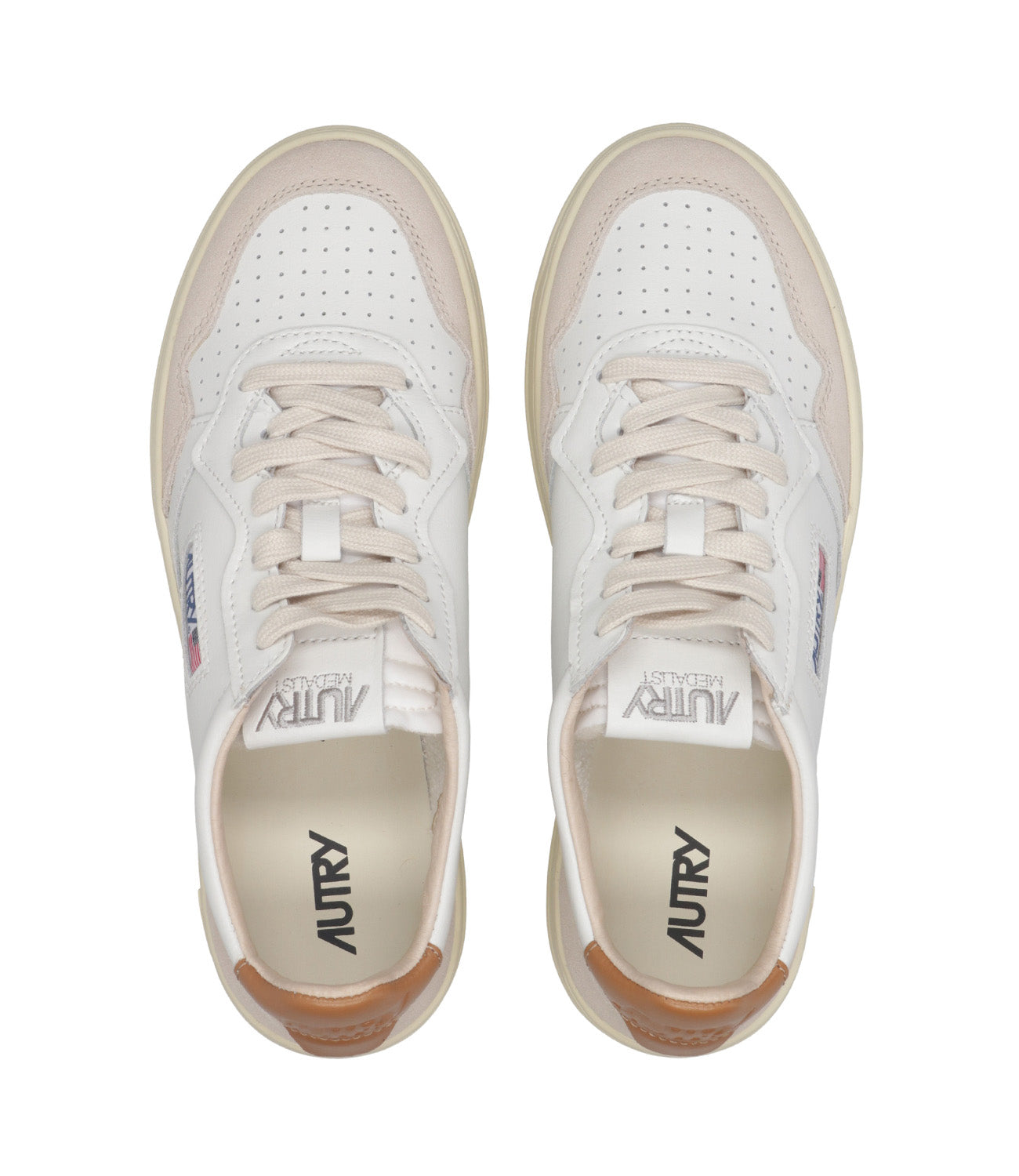 Autry | Sneakers Medalist Low Man Bianca e Caramello