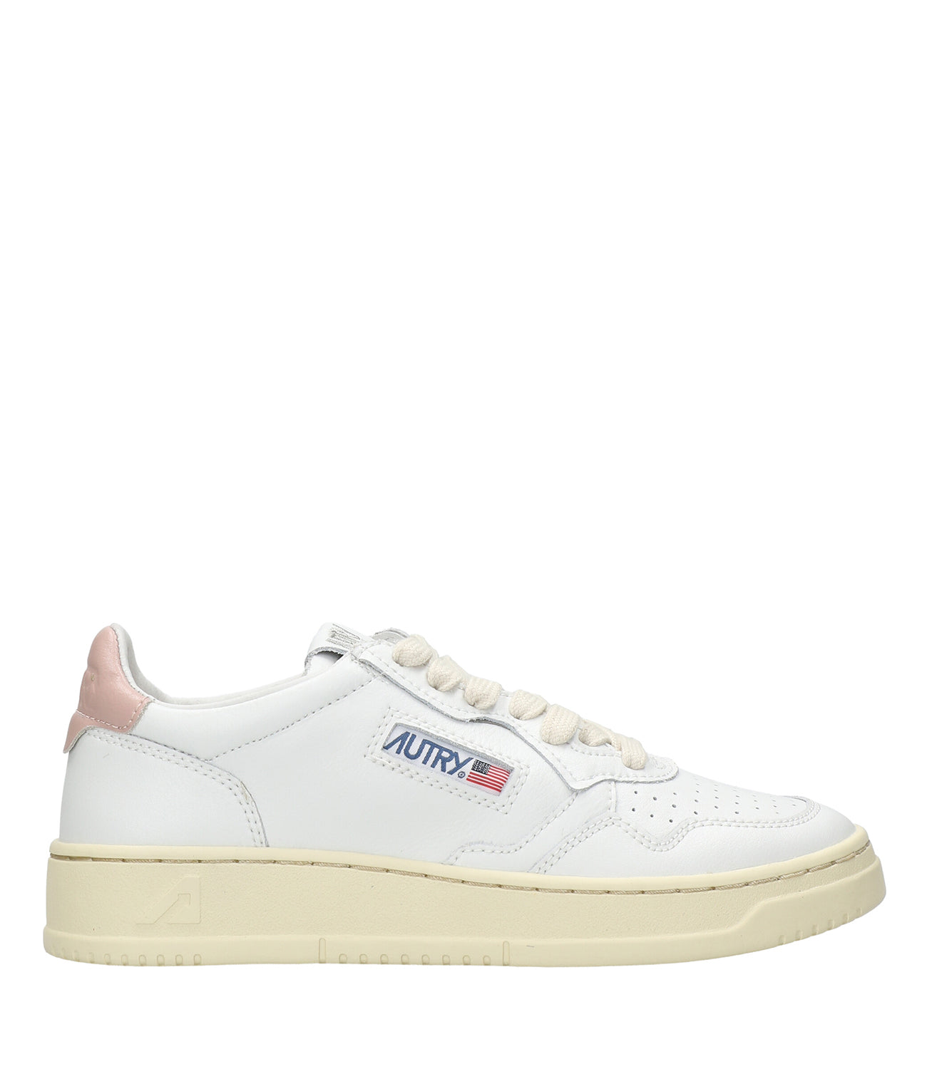 Autry | Sneakers Medalist Low Wom Lea Bianco e Rosa