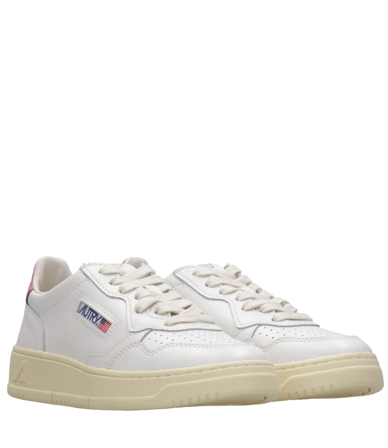 Autry | Medalist Low Woman White and Pink Sneakers