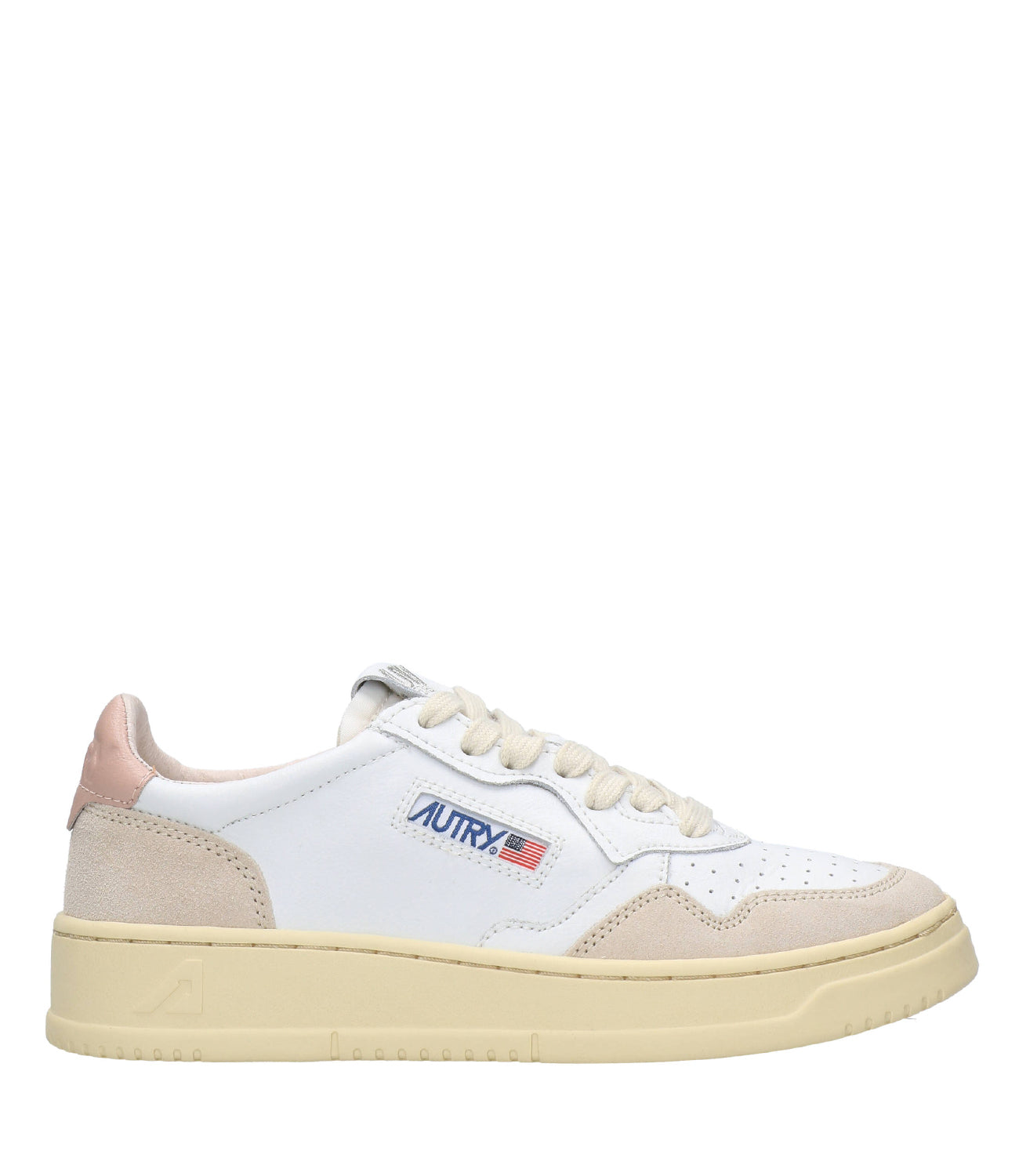 Autry | Medalist Low Wom Lea White and Powder Sneakers