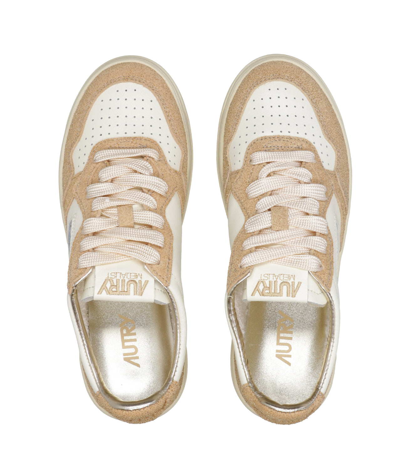 Autry | Sneakers Medalist Low Woman Bianco e Sabbia