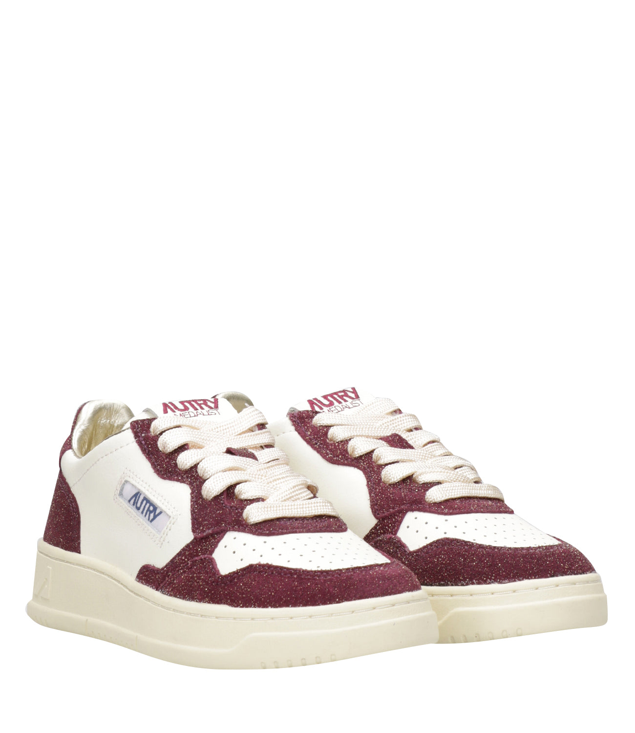 Autry | Sneakers Medalist Low Woman Bianco e Bordeaux