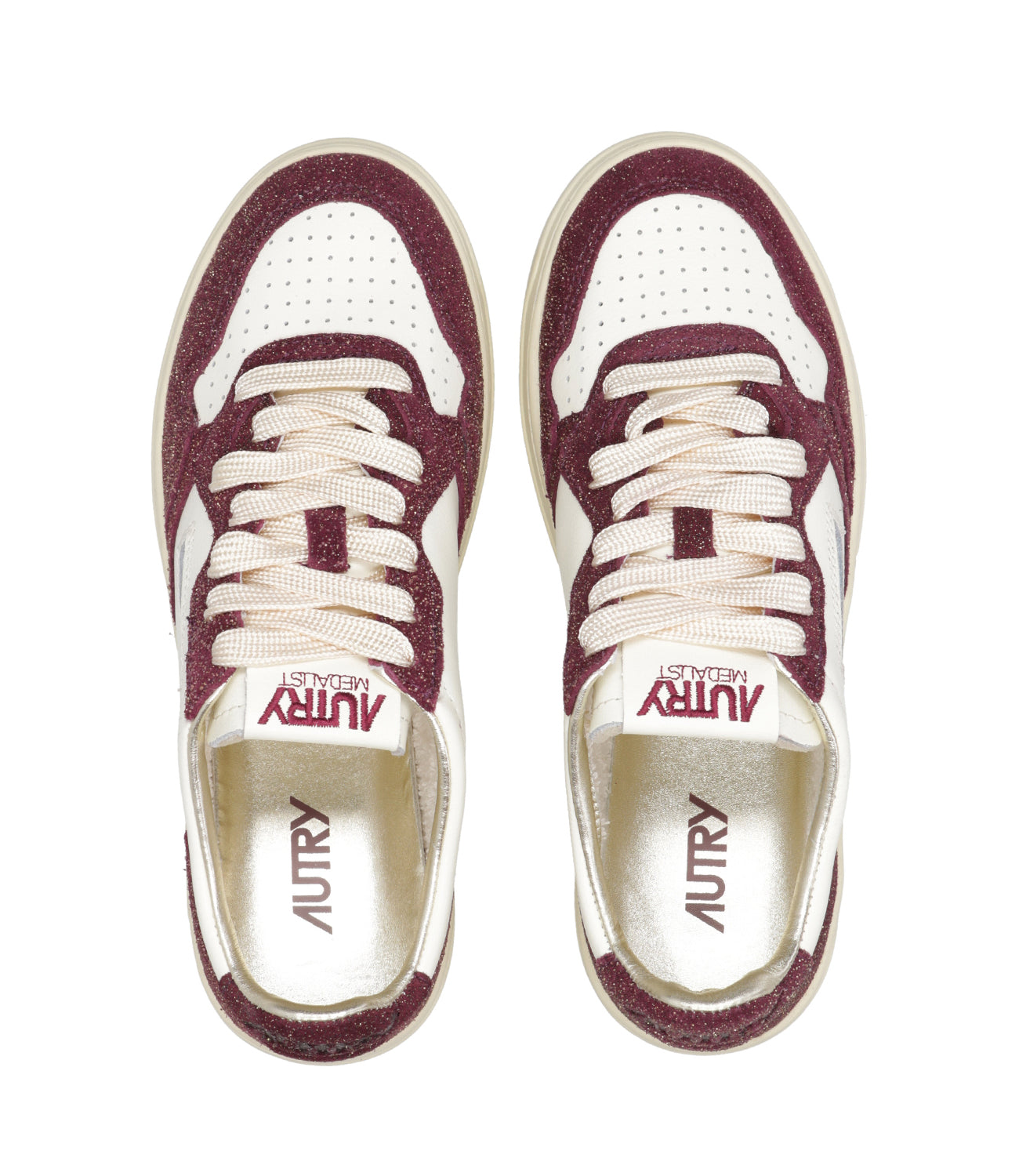 Autry | Sneakers Medalist Low Woman Bianco e Bordeaux