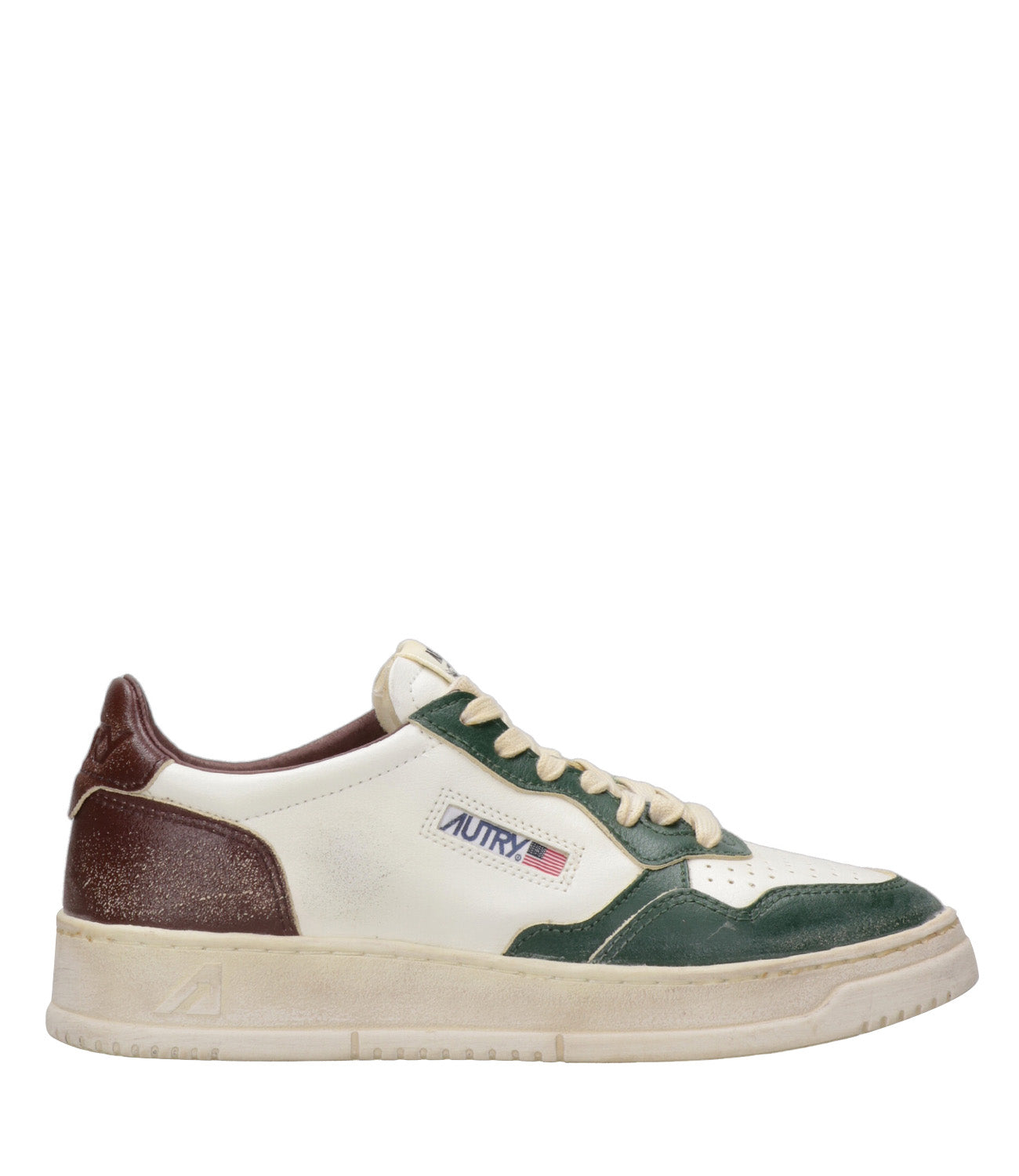 Autry | Sneakers Sup Vint Low Man Bianco Verde e Bordeaux