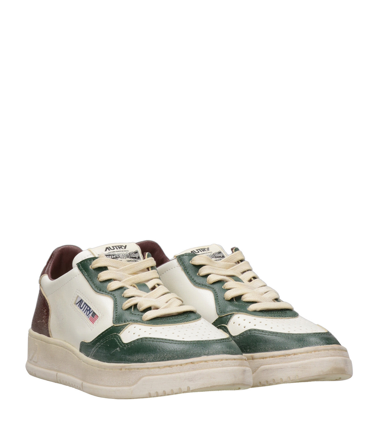 Autry | Sneakers Sup Vint Low Man Bianco Verde e Bordeaux
