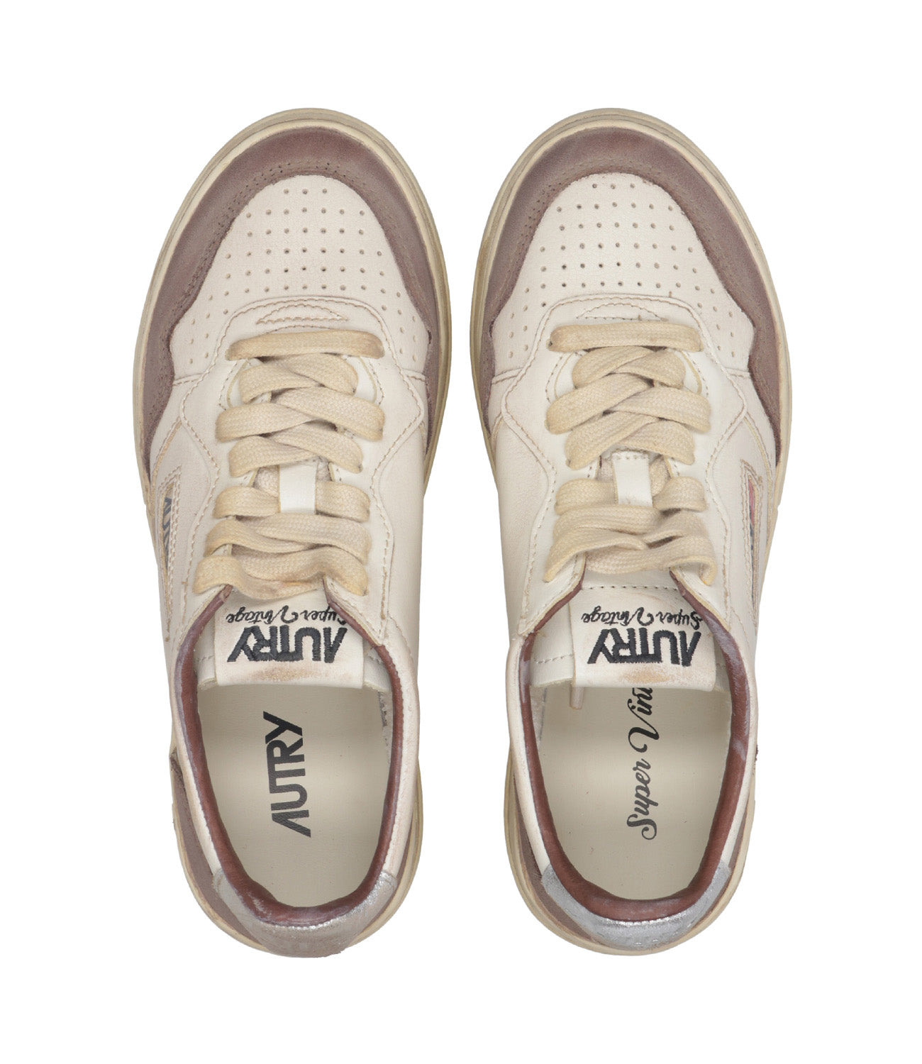 Autry | Sneakers Sup Vint Low Woman Bianco e Fango