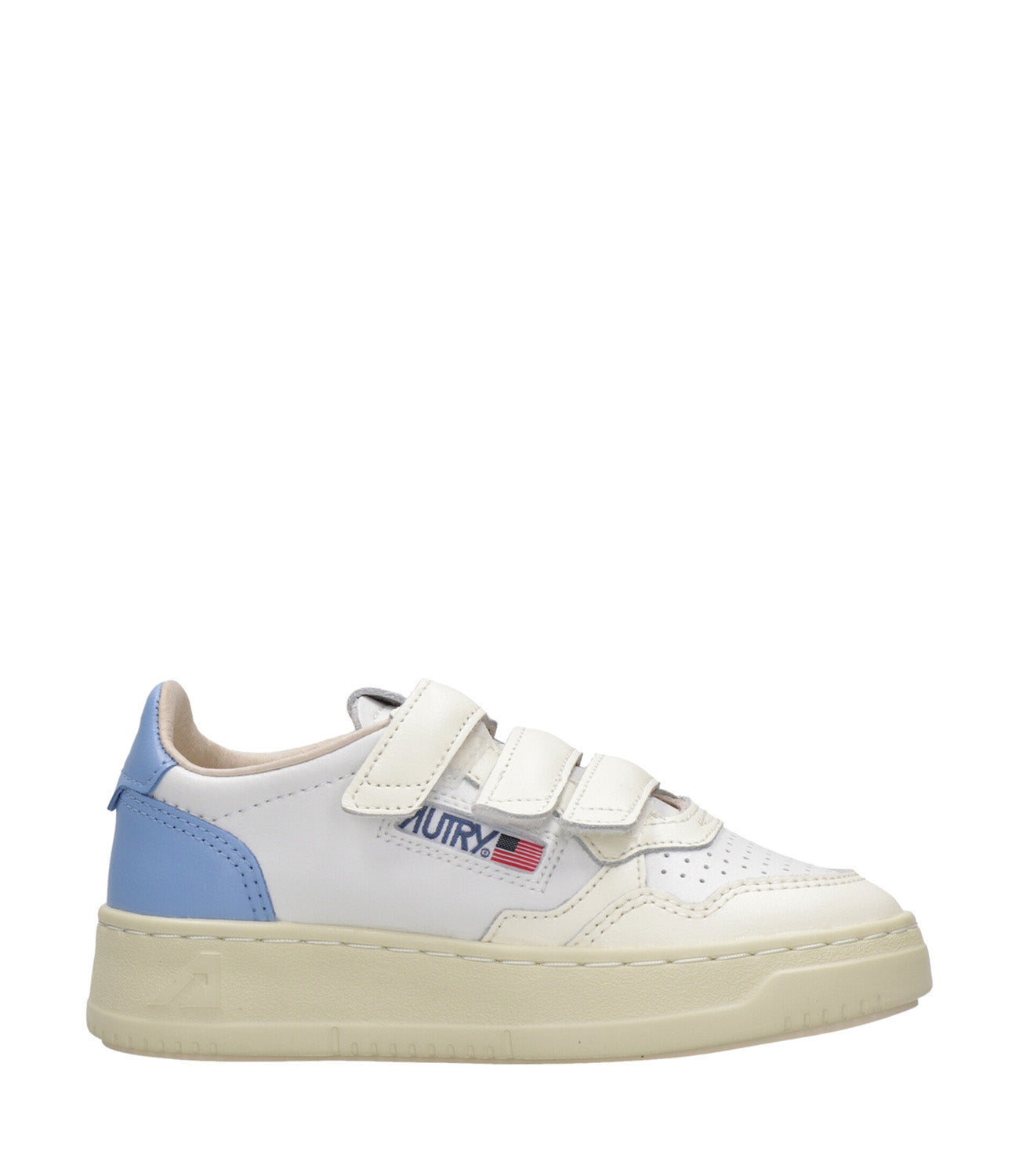 Autry Kids | Sneakers Kidstripes Low Bianco e Celeste