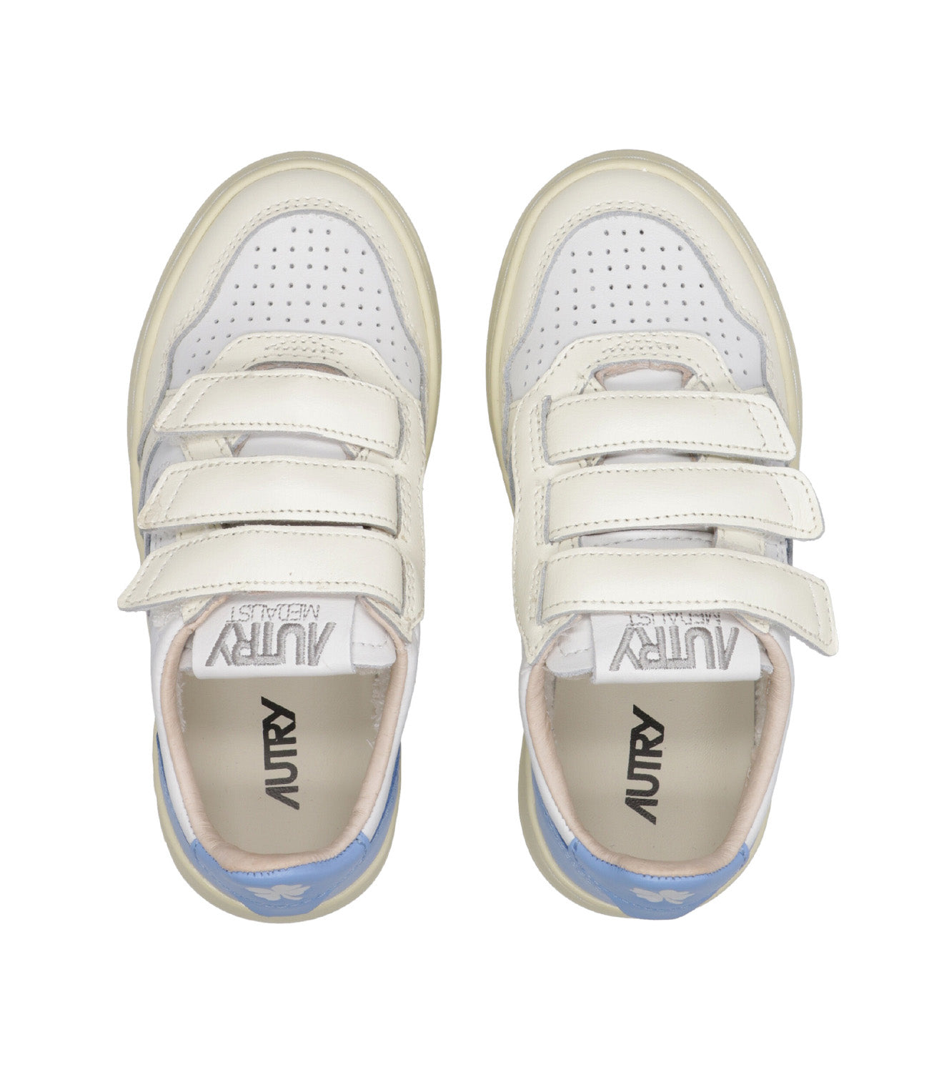 Autry Kids | Sneakers Kidstripes Low Bianco e Celeste