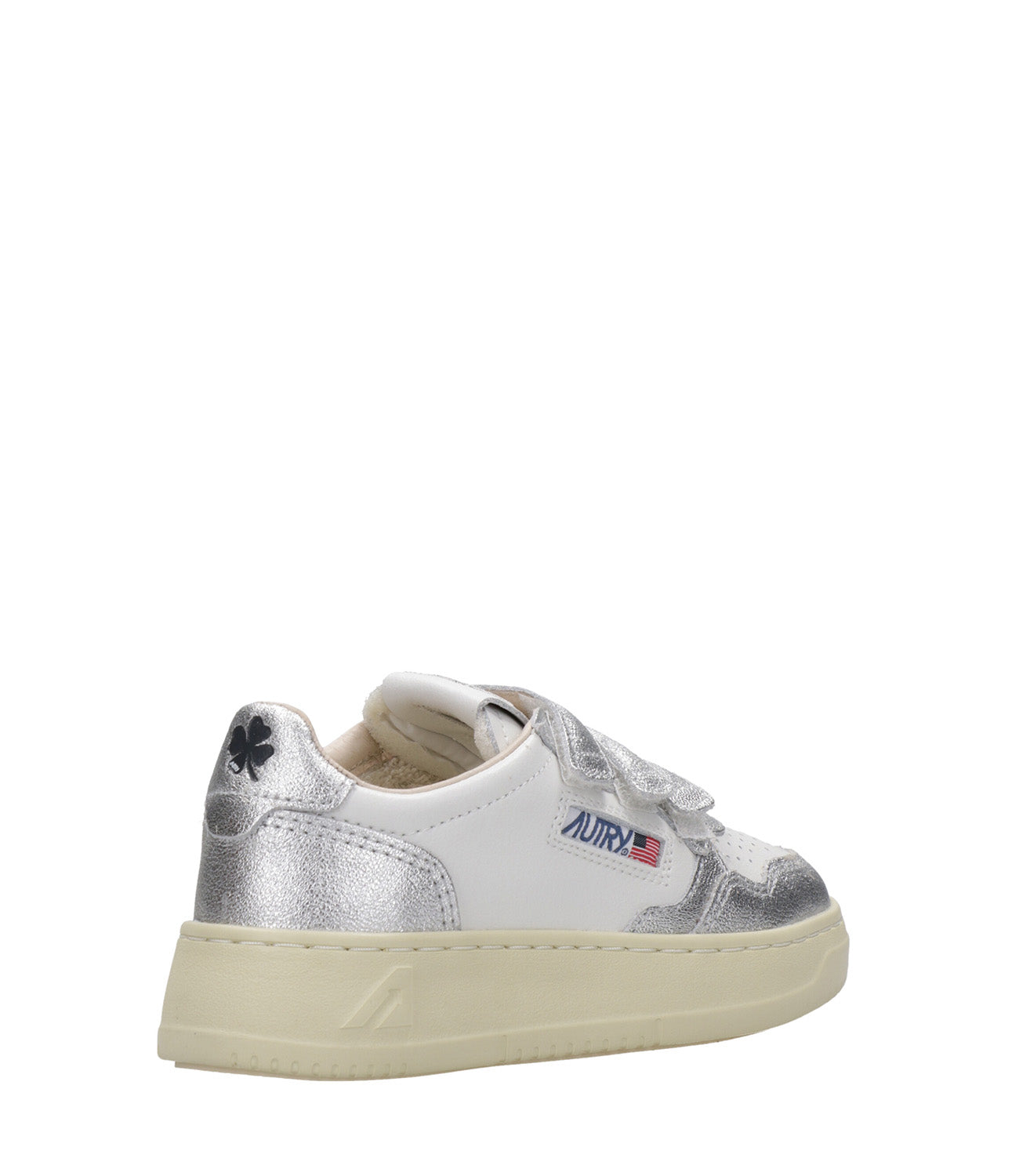 Autry Kids | Sneakers Kidstripes Low Bianco e Argento