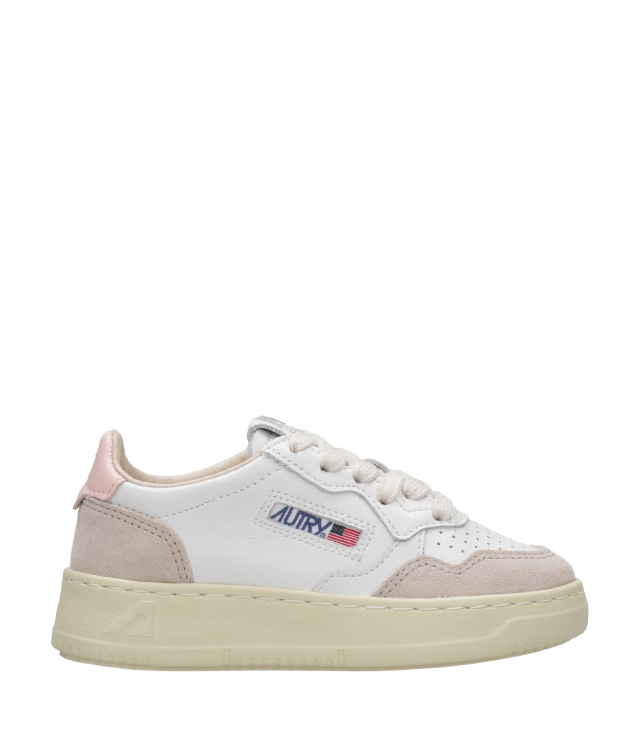 Autry Kids | Sneakers Medalist Low Bianco e Rosa