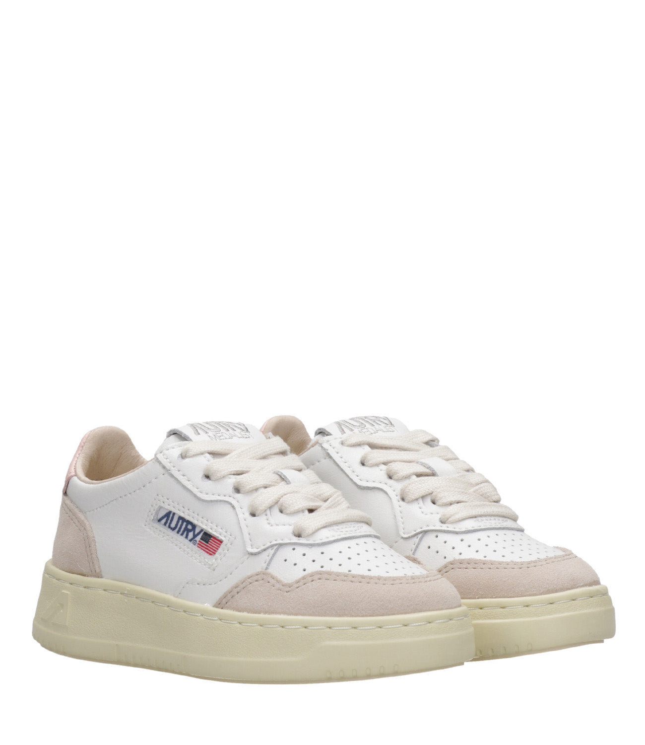 Autry Kids | Sneakers Medalist Low Bianco e Rosa