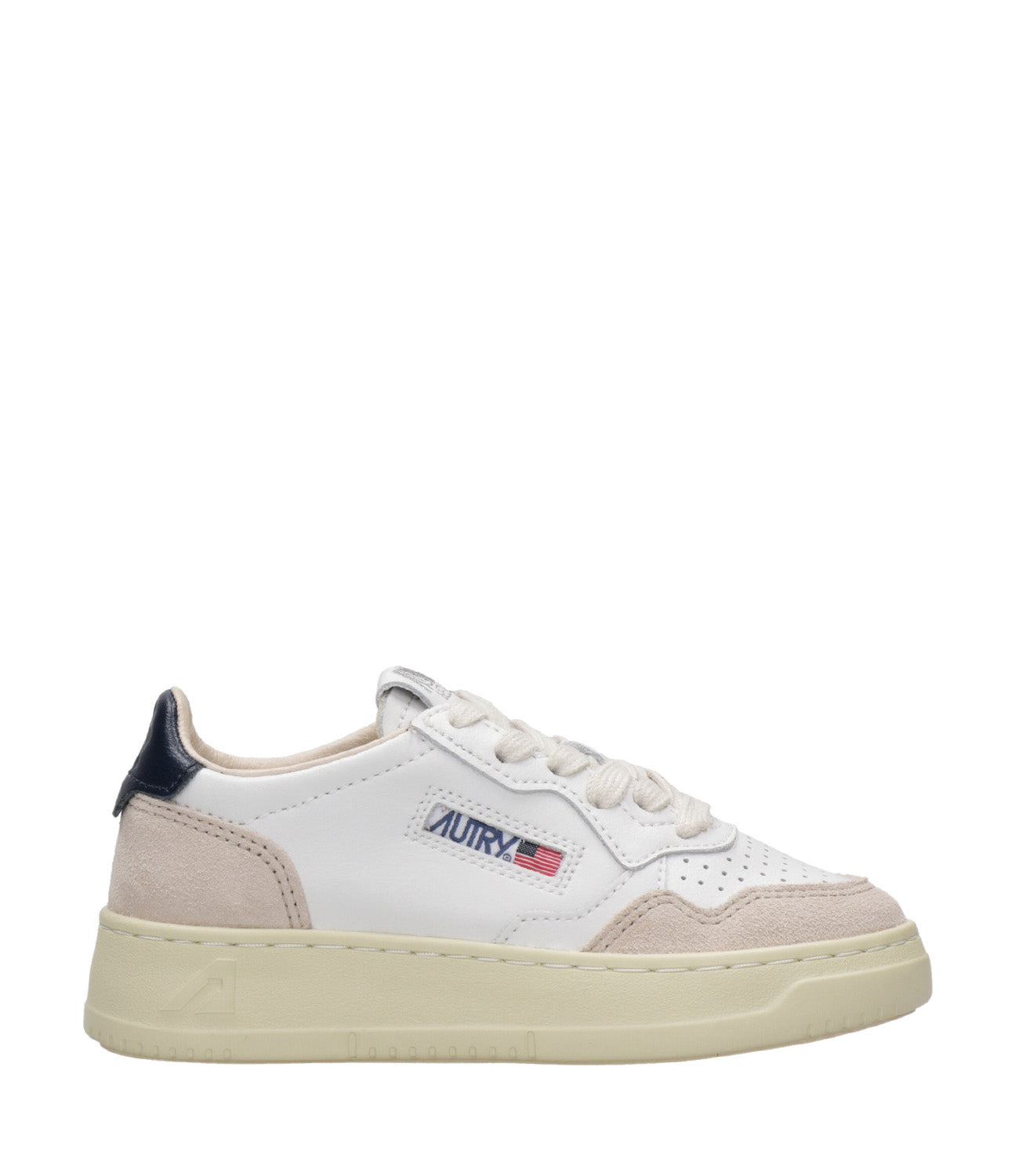 Autry Kids | Sneakers Medalist Low Bianco e Blu navy