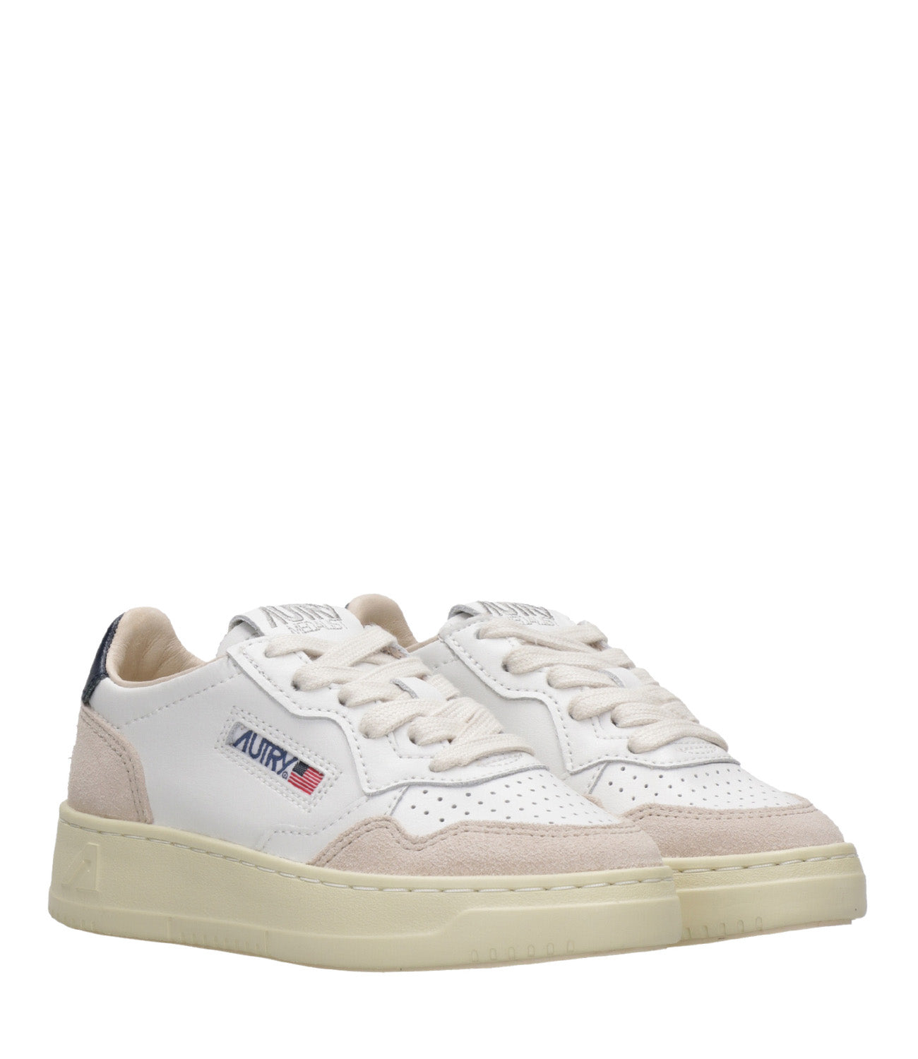 Autry Kids | Sneakers Medalist Low Bianco e Blu navy