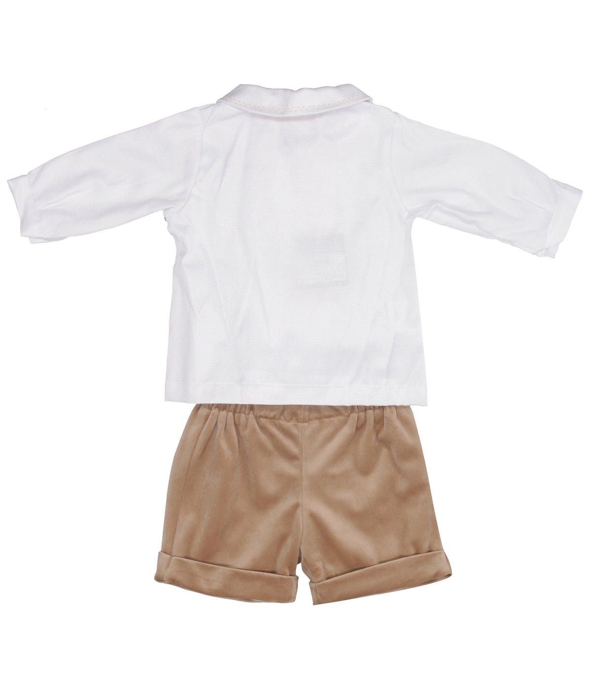 La Stupenderia | Set Camicia Bermuda Bianco Cammello